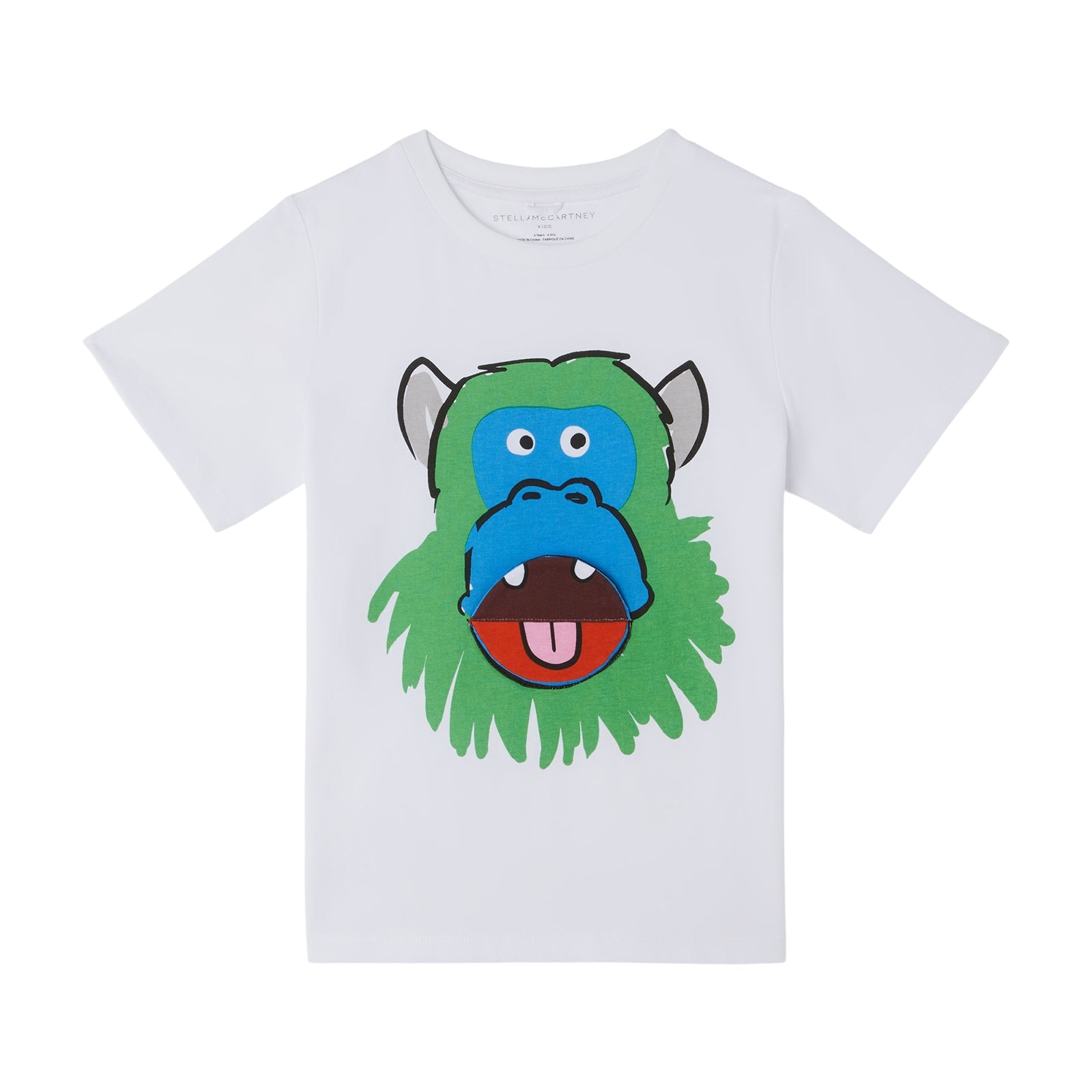 Boys White Printed Cotton T-Shirt