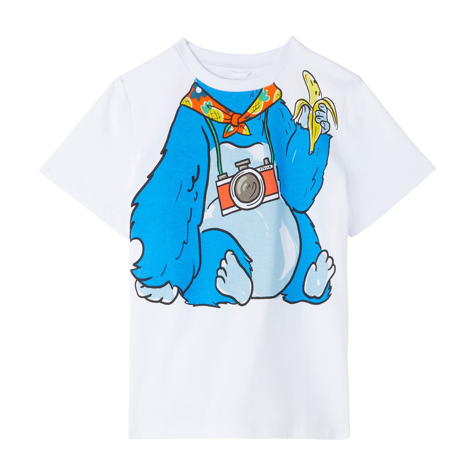 Boys White Printed Cotton T-Shirt