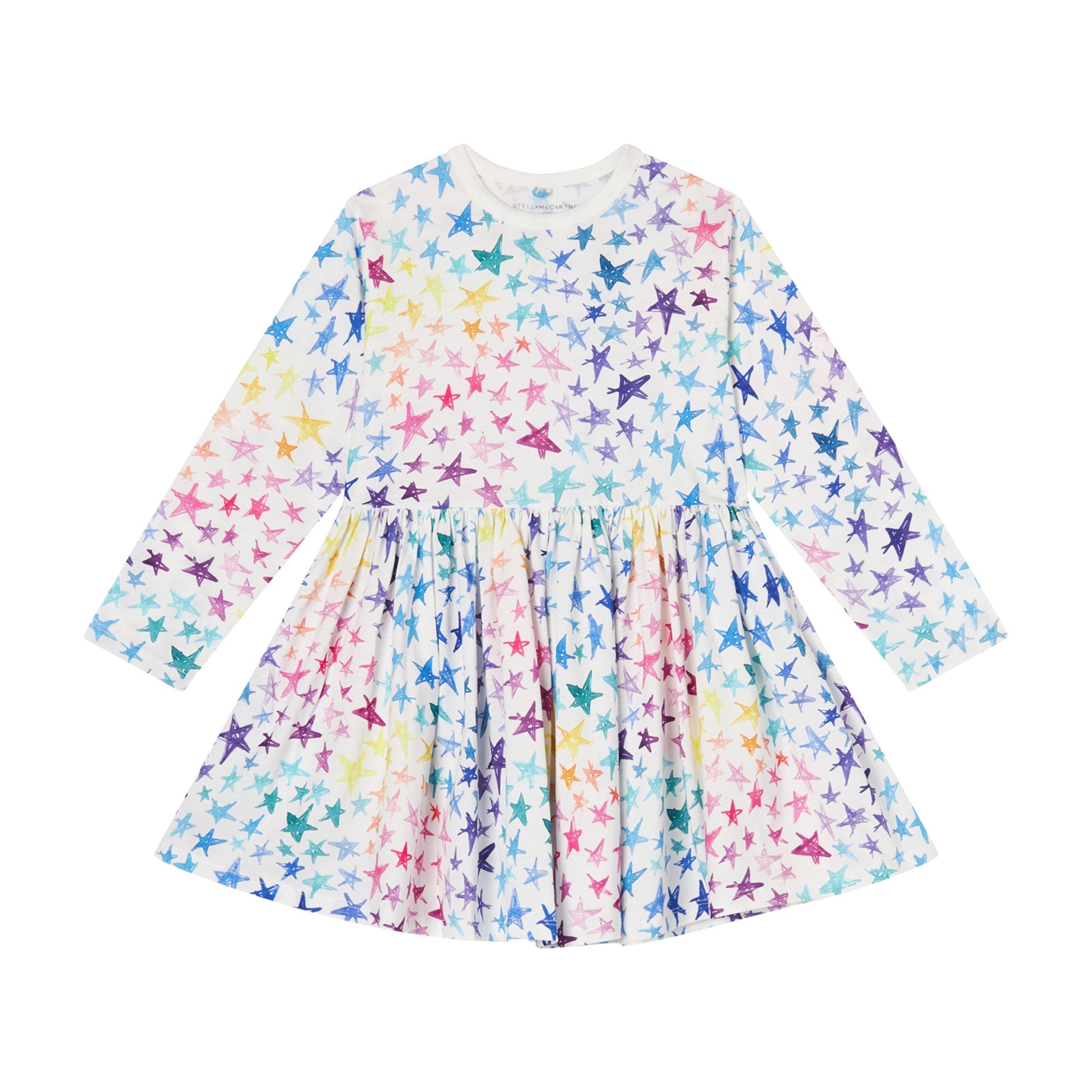 Girls Multicolor Star Cotton Dress