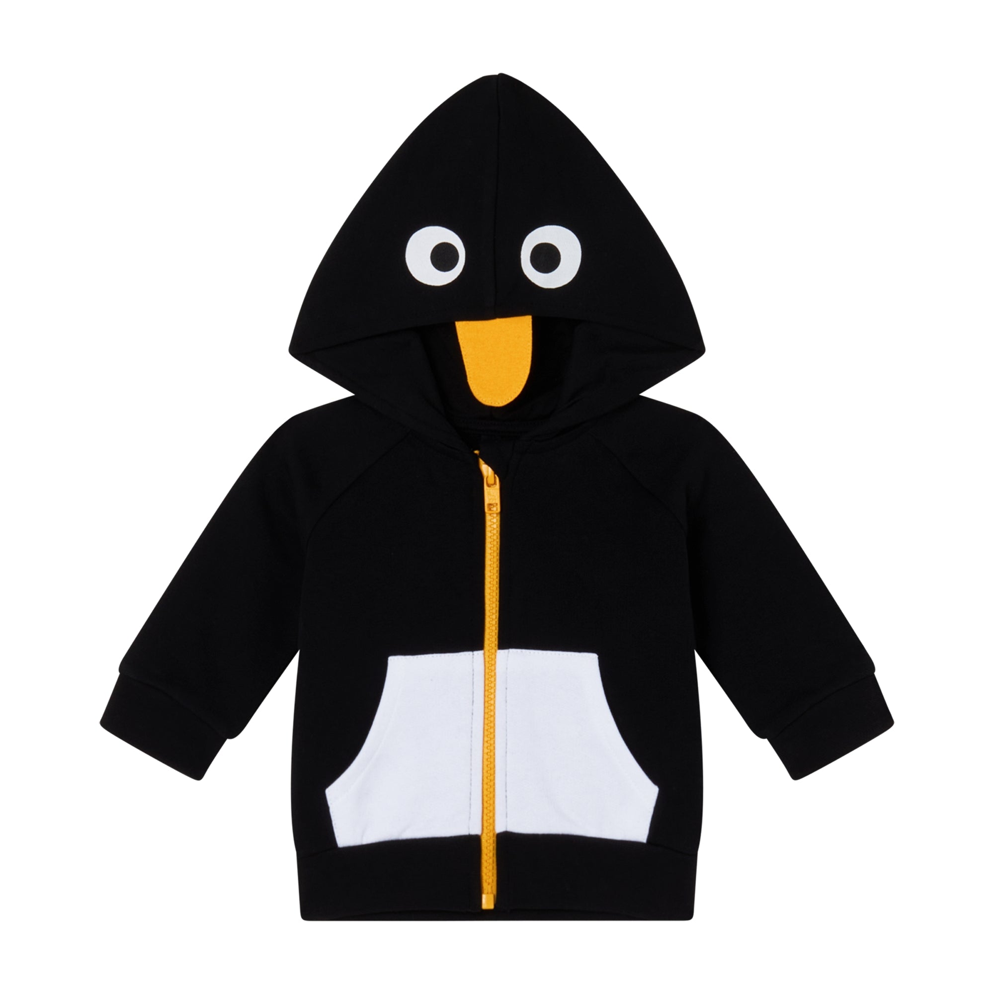 Baby Boys Black Penguin Zip-Up Top