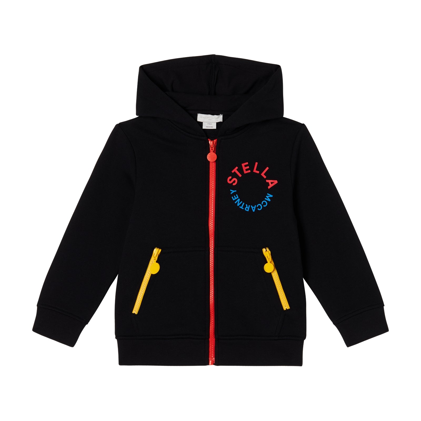 Boys Black Logo Zip-Up Top