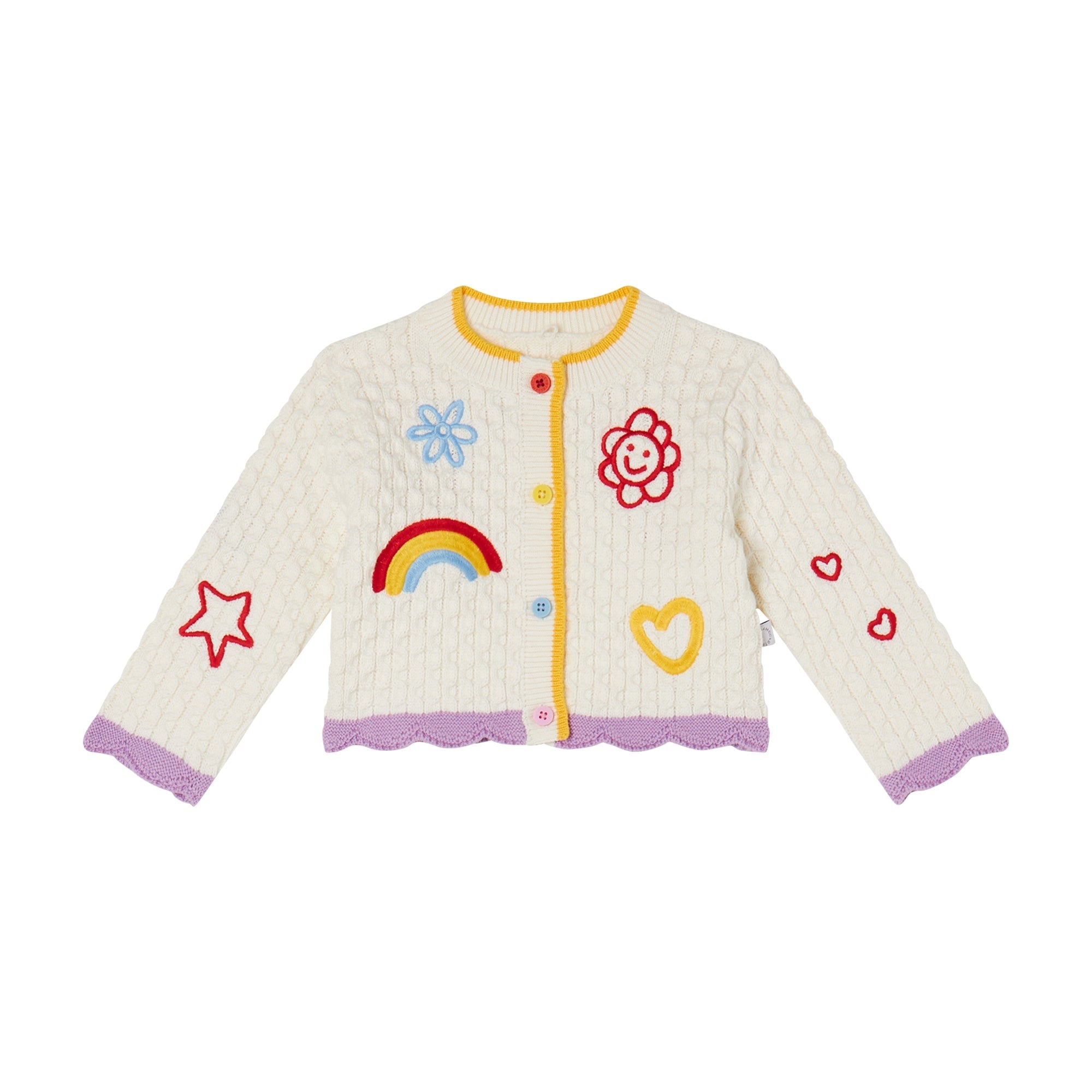 Baby Girls White Embroidered Cardigan