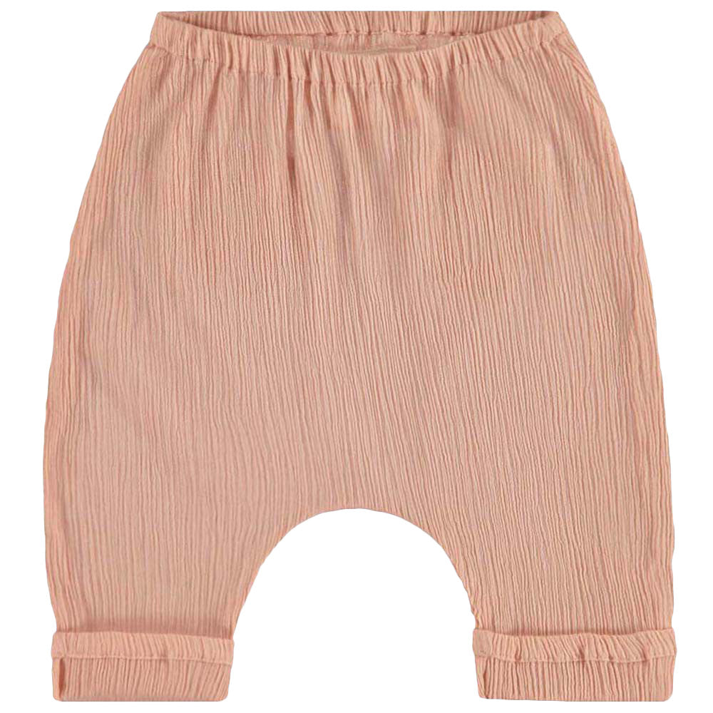 Baby Girls Pink Crepe Cotton Trousers