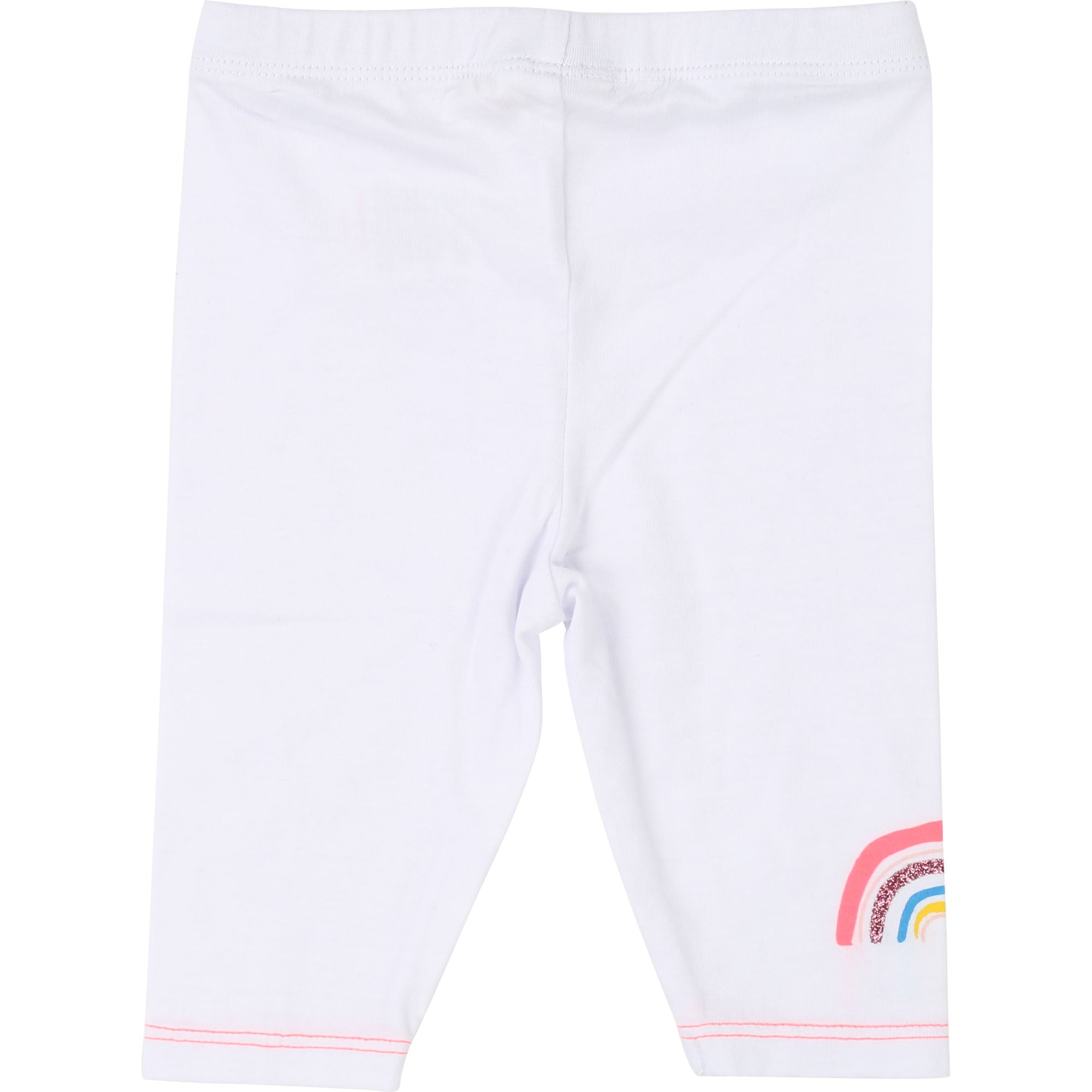 Girls White Cotton Leggings