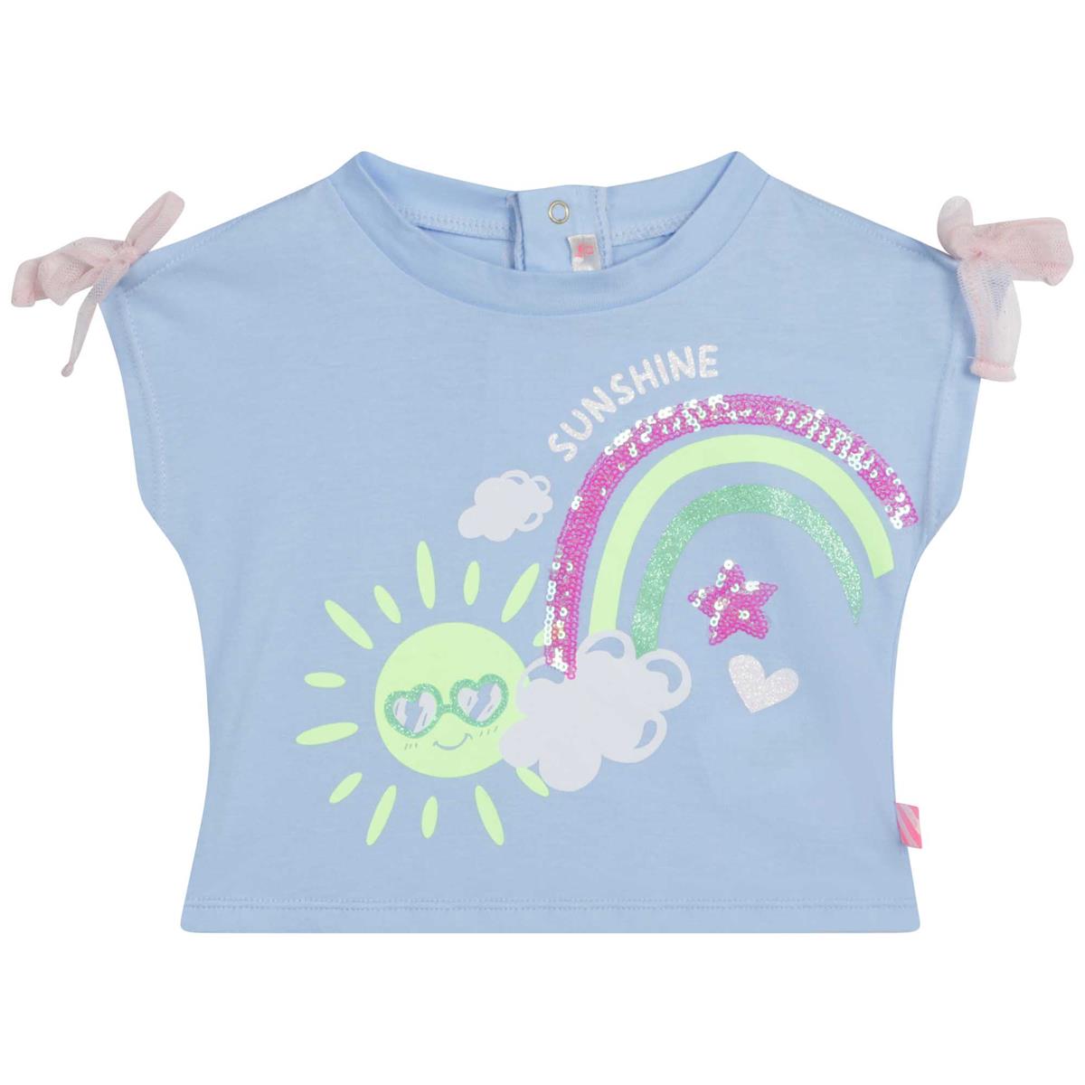 Baby Girls Blue Printed T-Shirt
