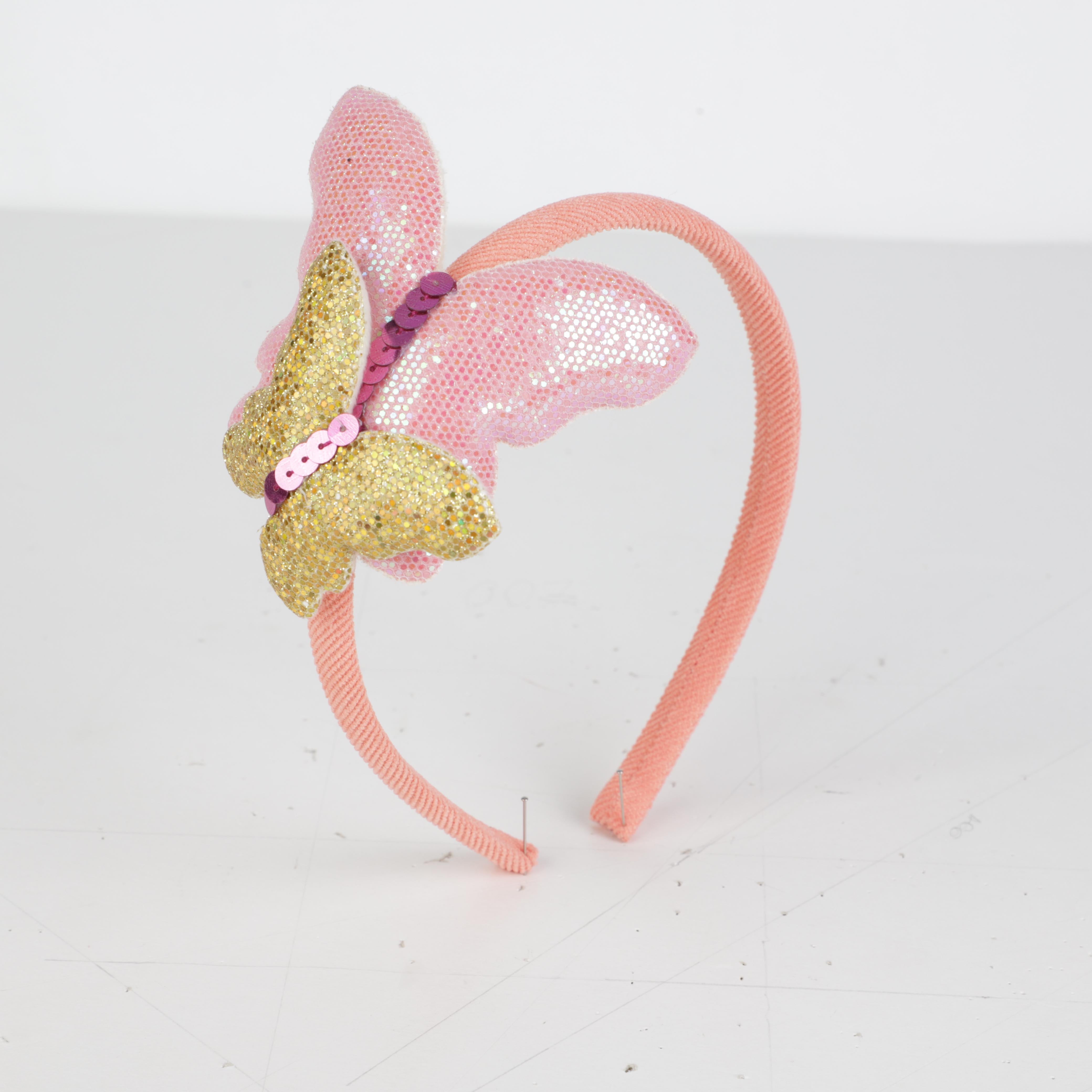Girls Pink Butterfly Headband