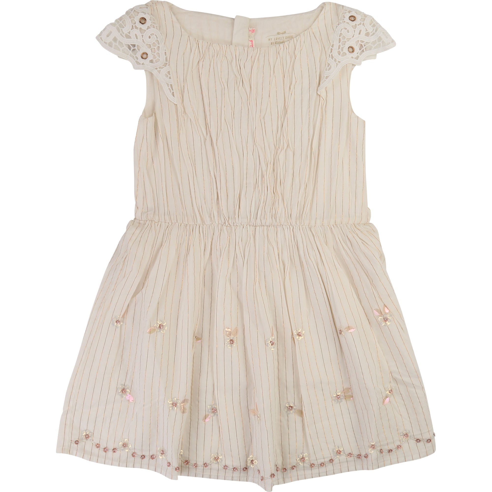 Girls Beige Cotton Dress