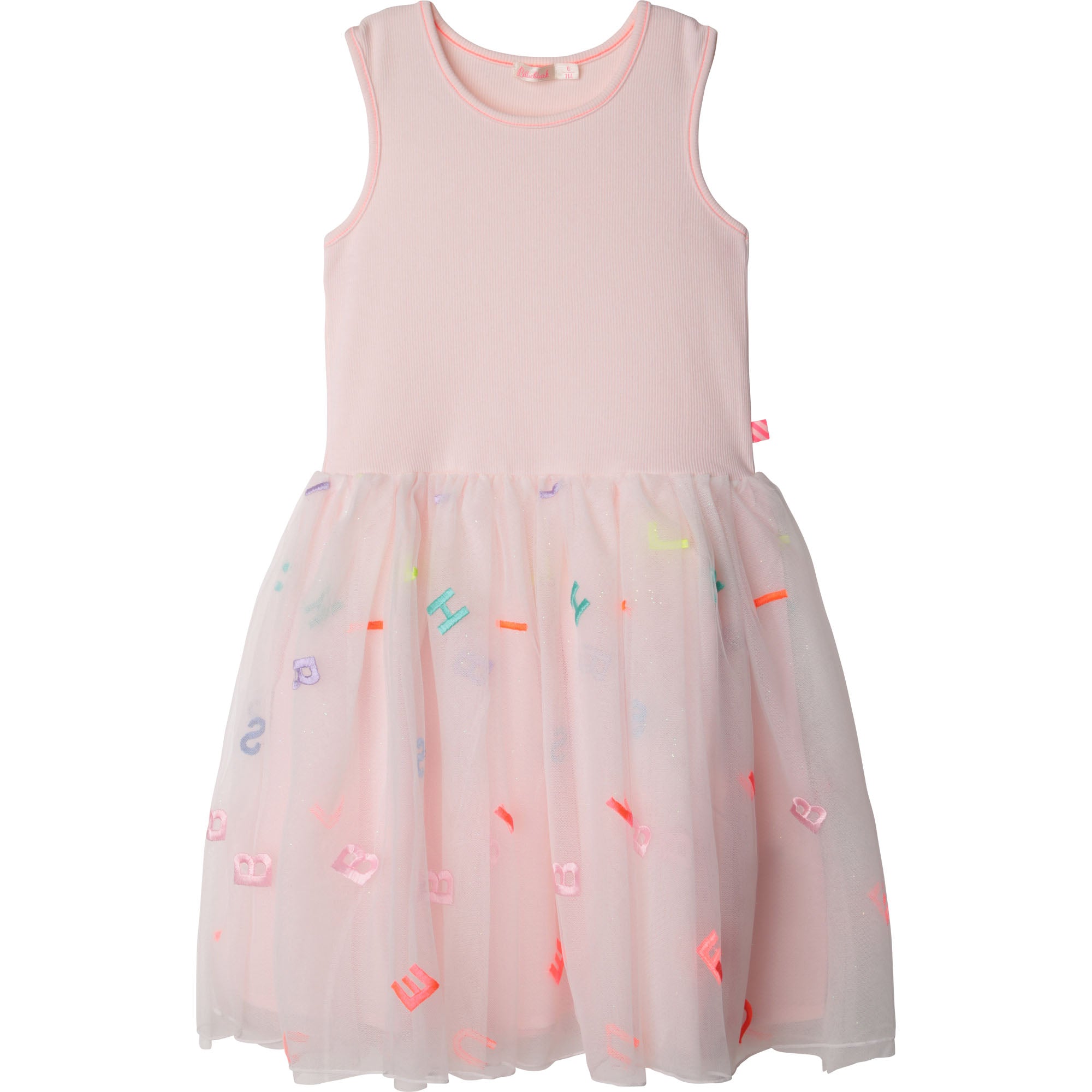 Girls Pink Embroidered Tulle Dress