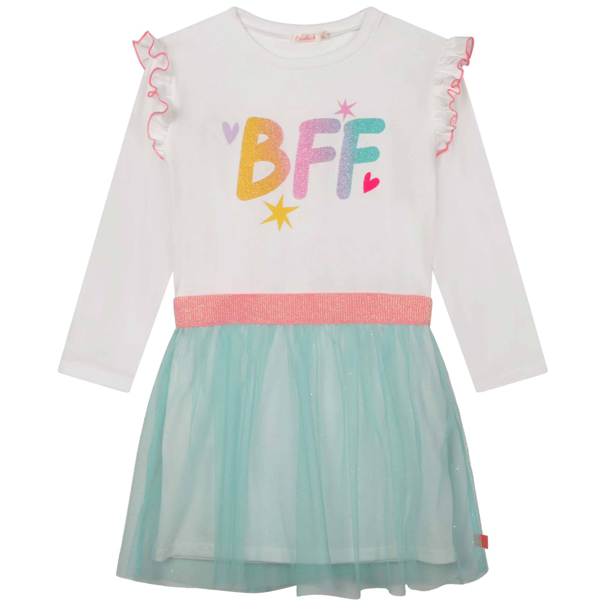 Girls White Printed Dress