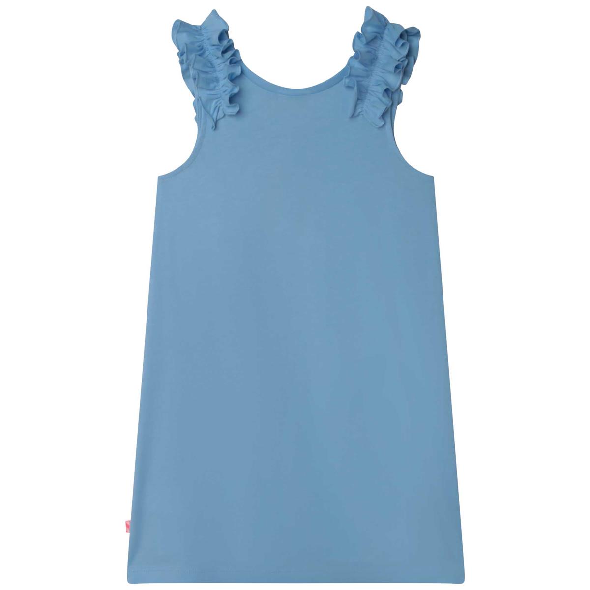 Girls Blue Printed Dress