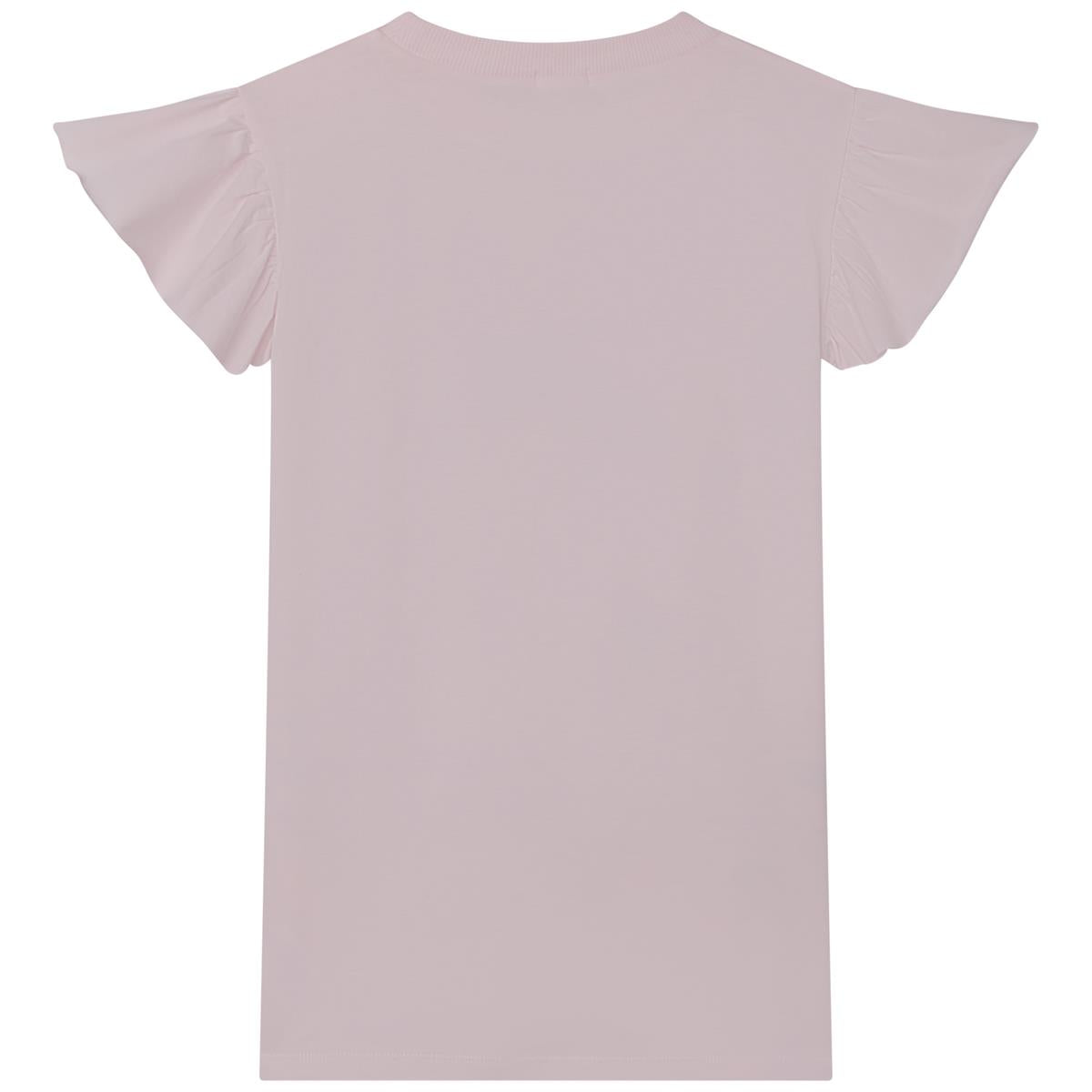 Girls Pink Printed Cotton Dress