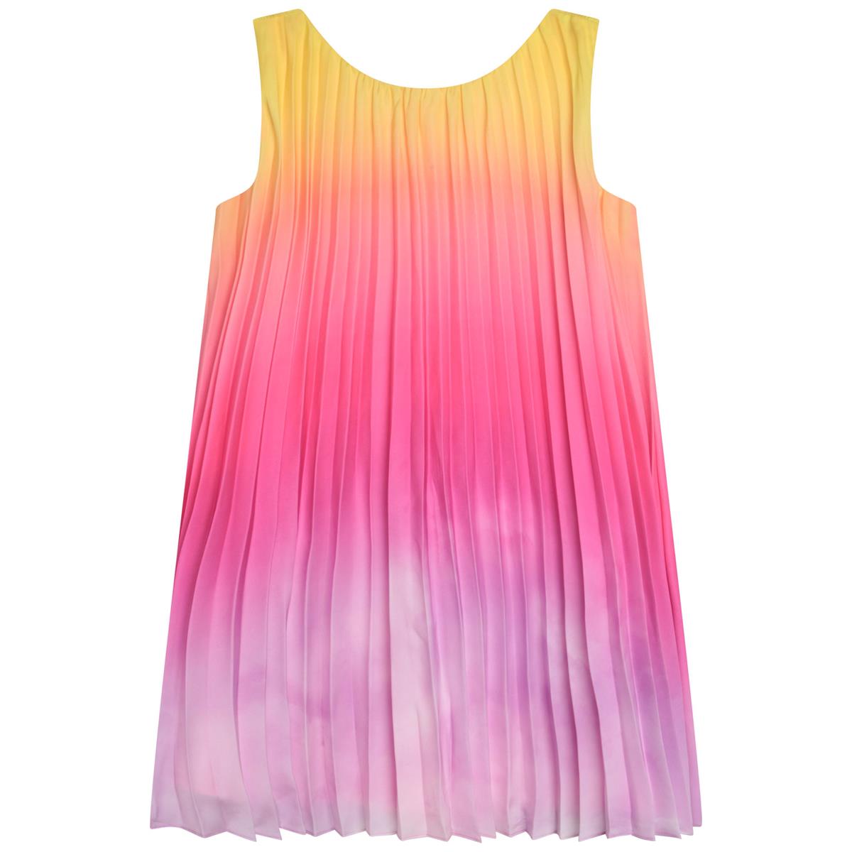 Girls Multicolor Pleated Dress
