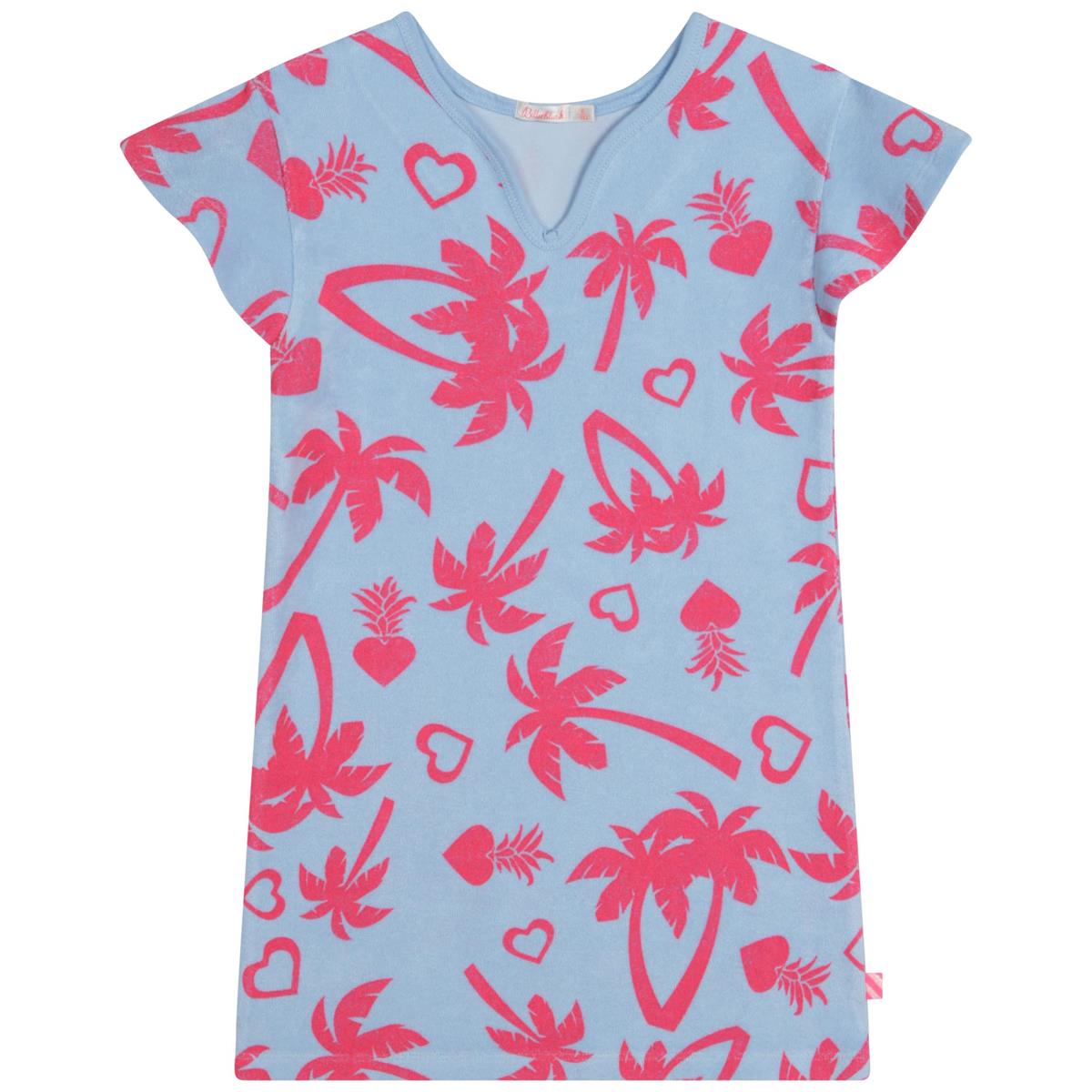 Girls Blue Printed Dress