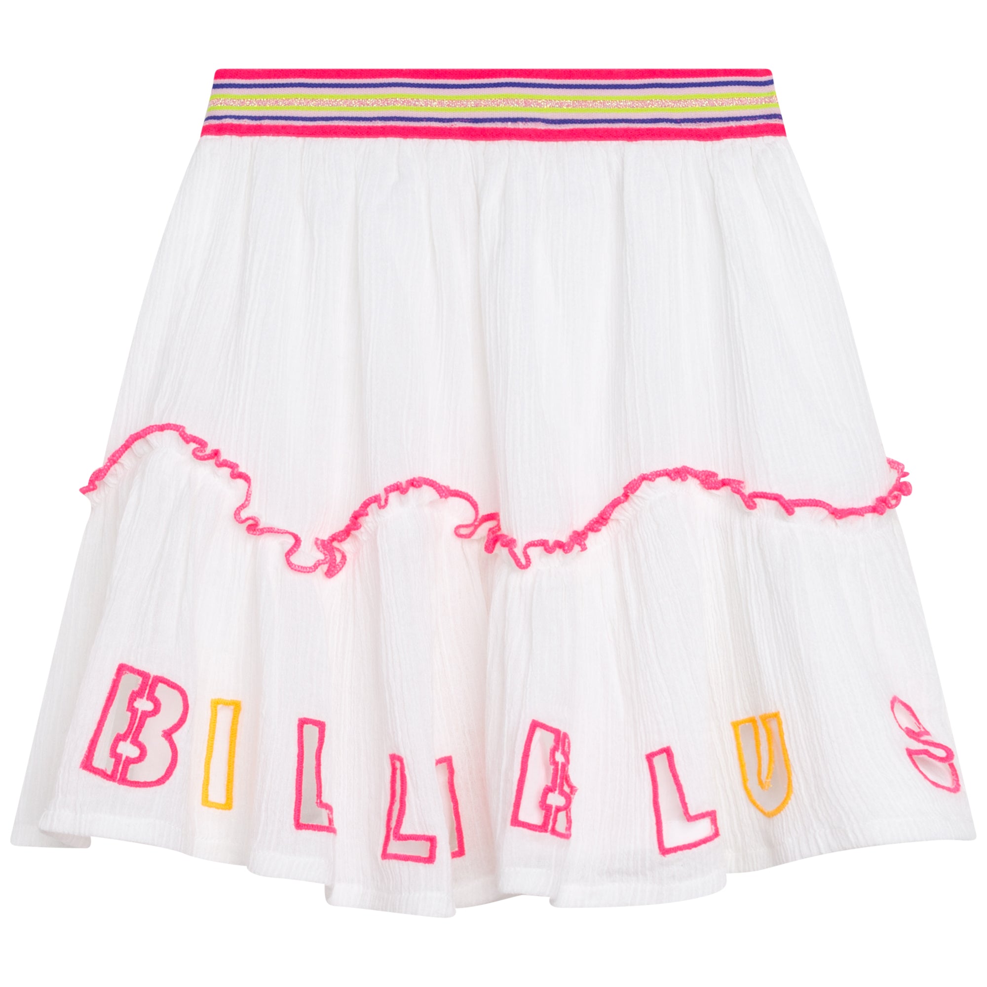 Girls White Cotton Skirt
