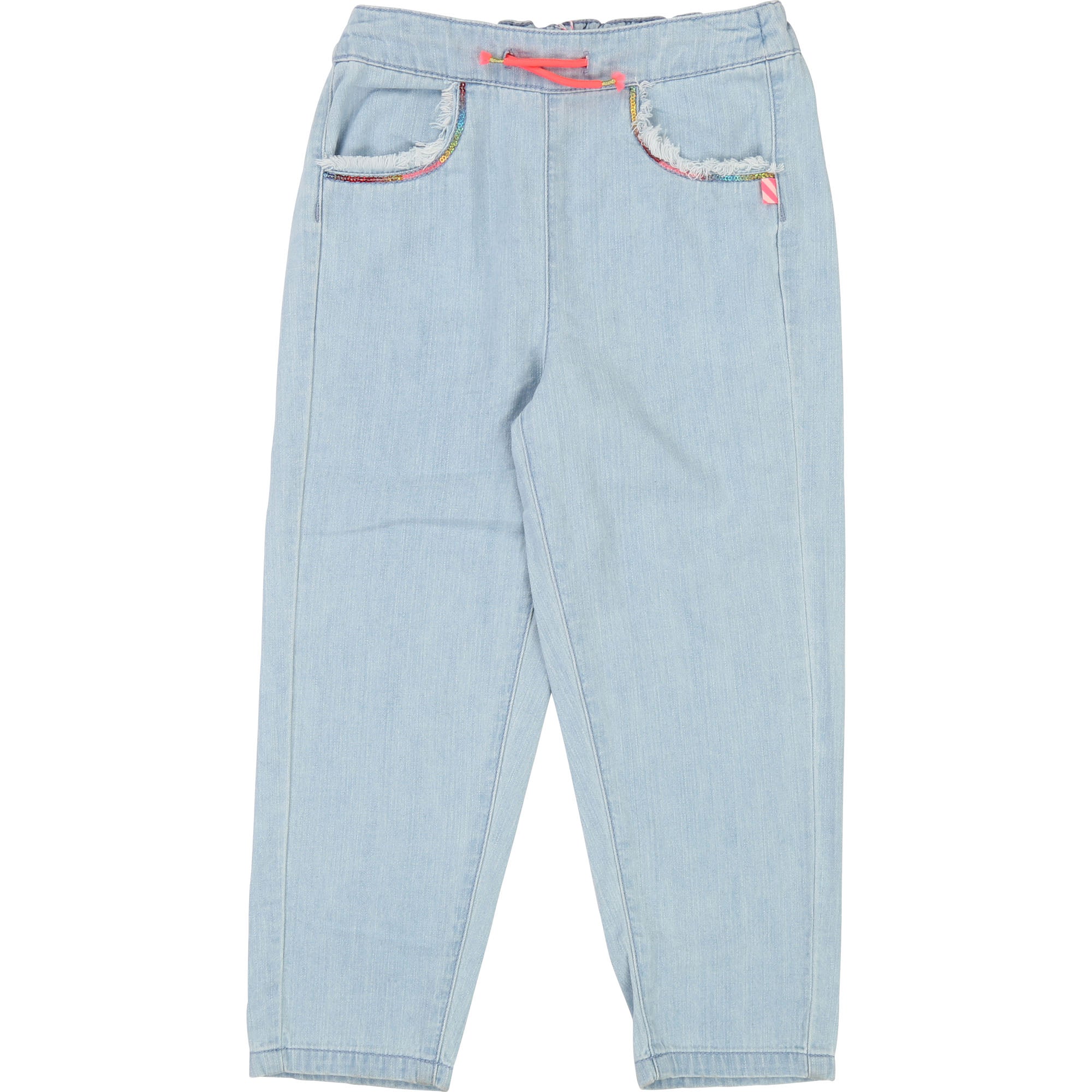 Girls Light Blue Denim Cotton Trousers