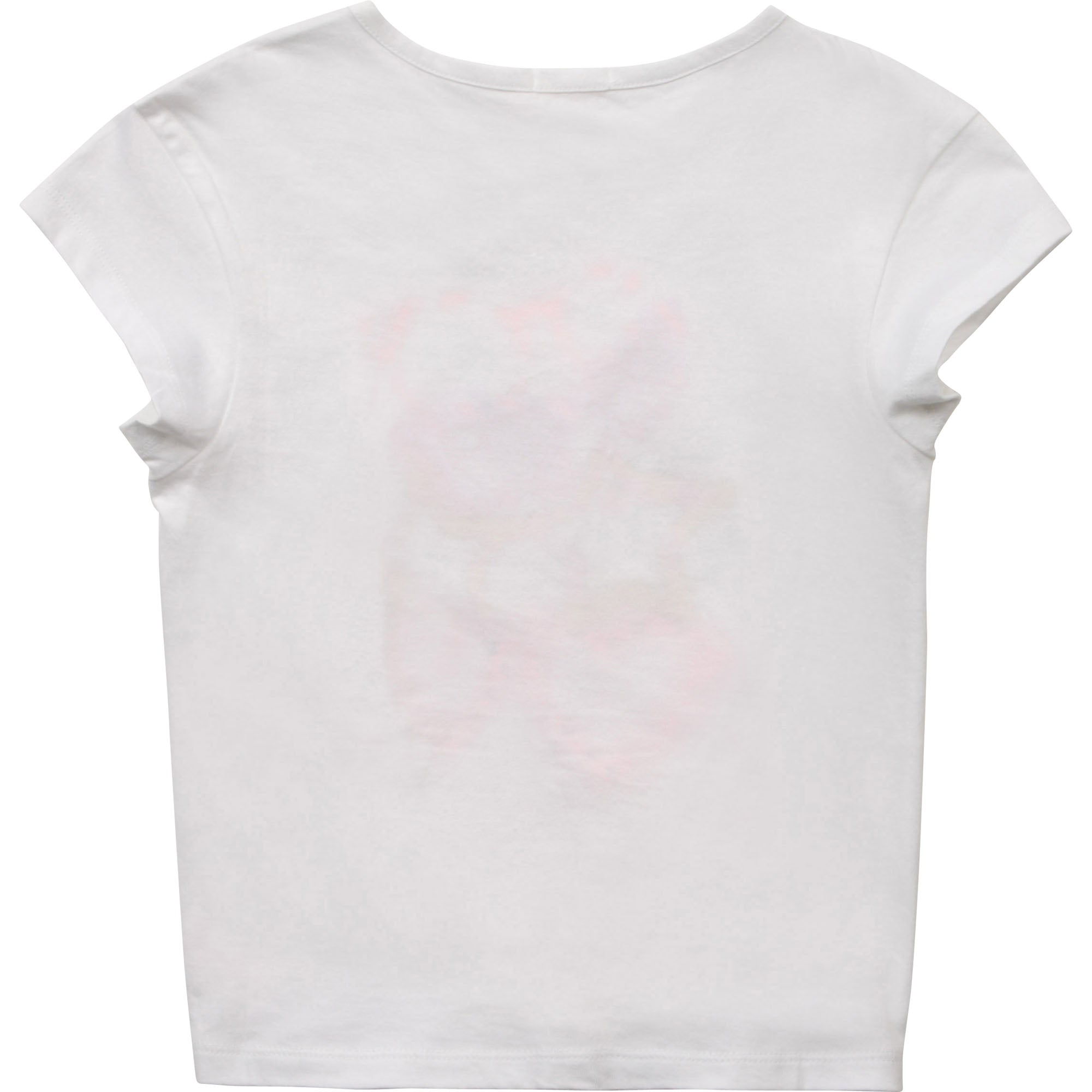 Girls White Printing Cotton T-Shirt