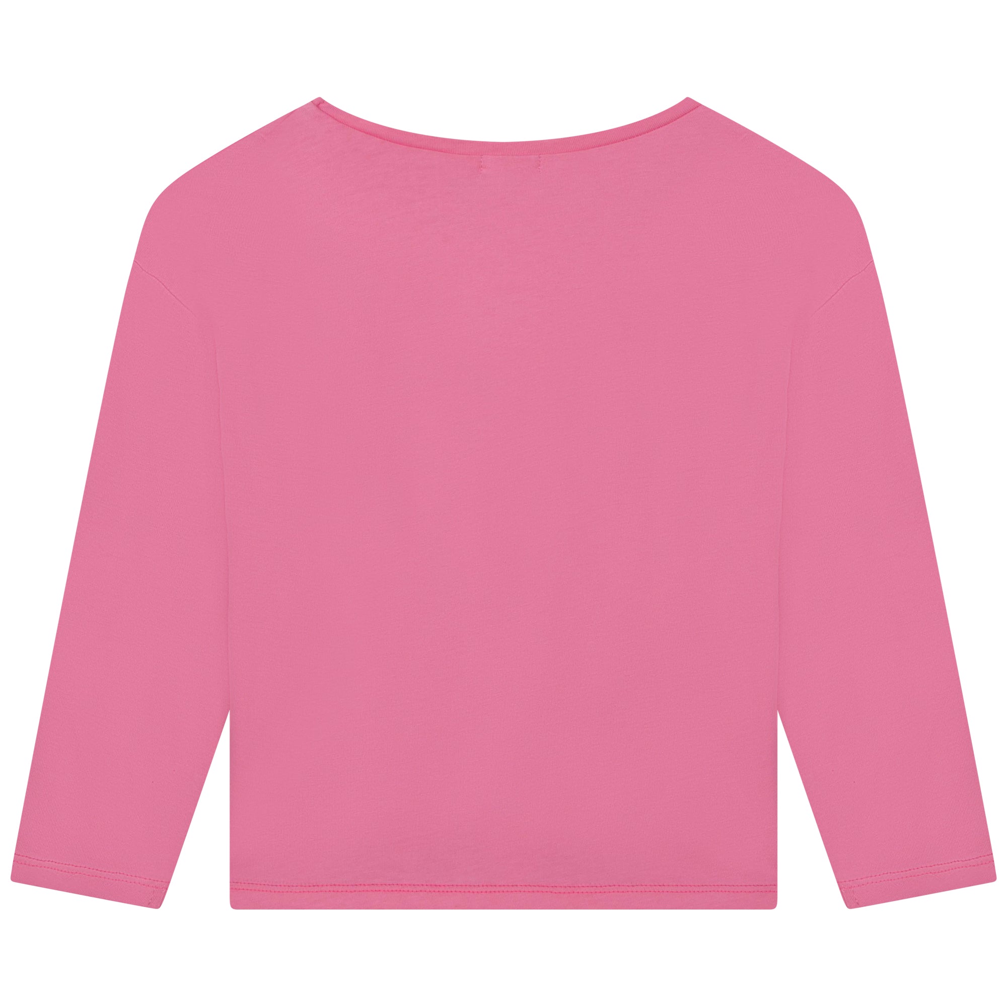 Girls Pink Printed Cotton T-Shirt