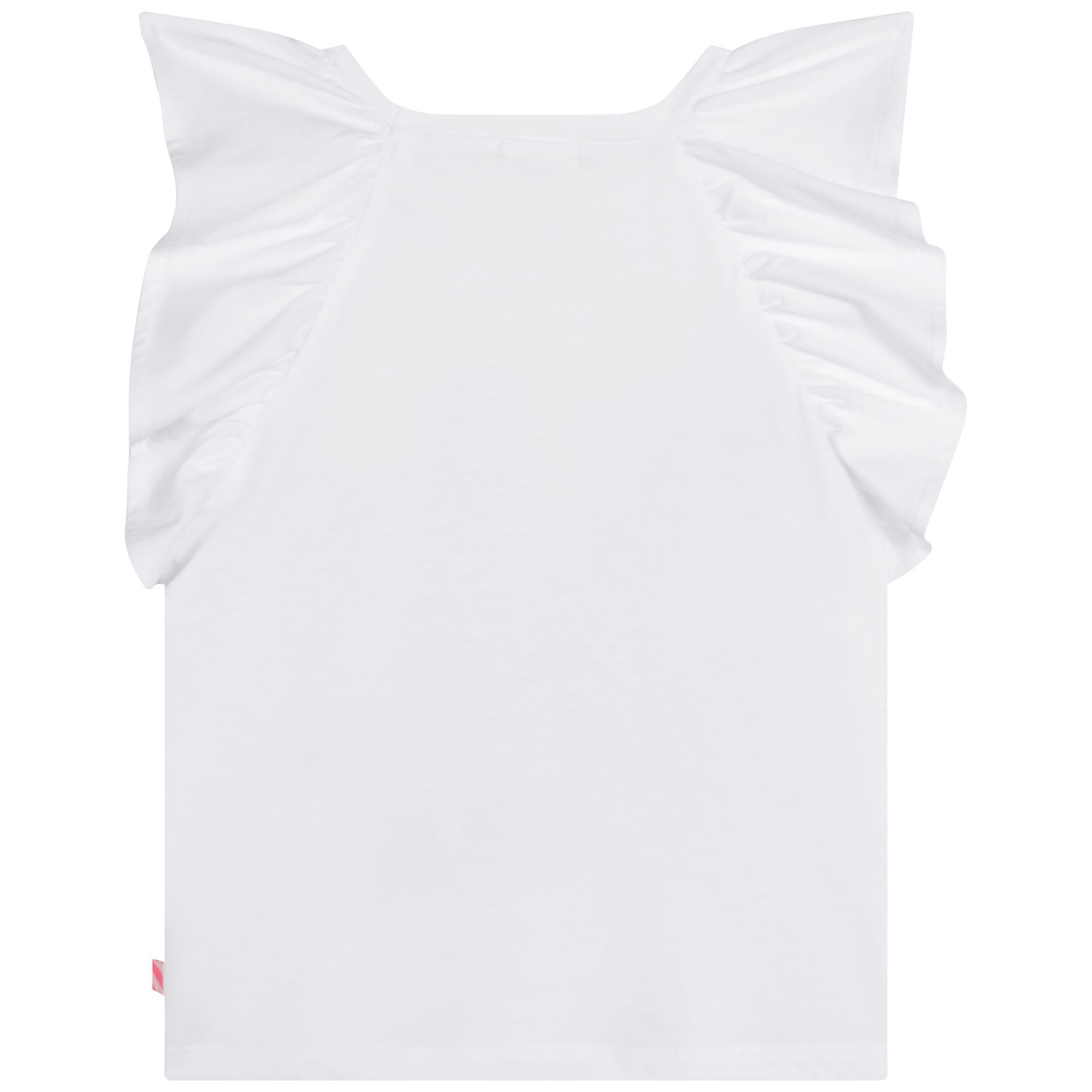 Girls White Printed Cotton T-Shirt