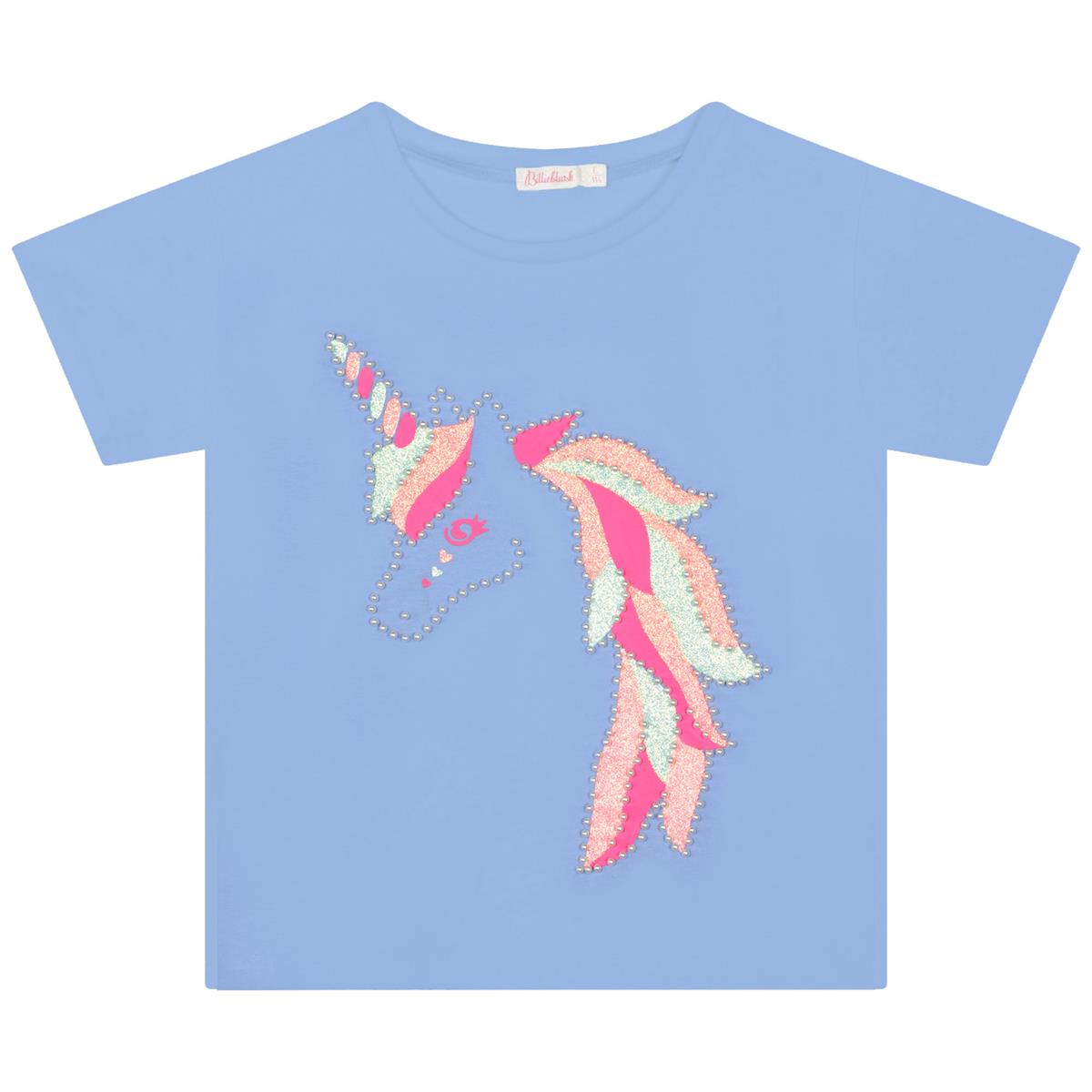 Girls Blue Cotton T-Shirt