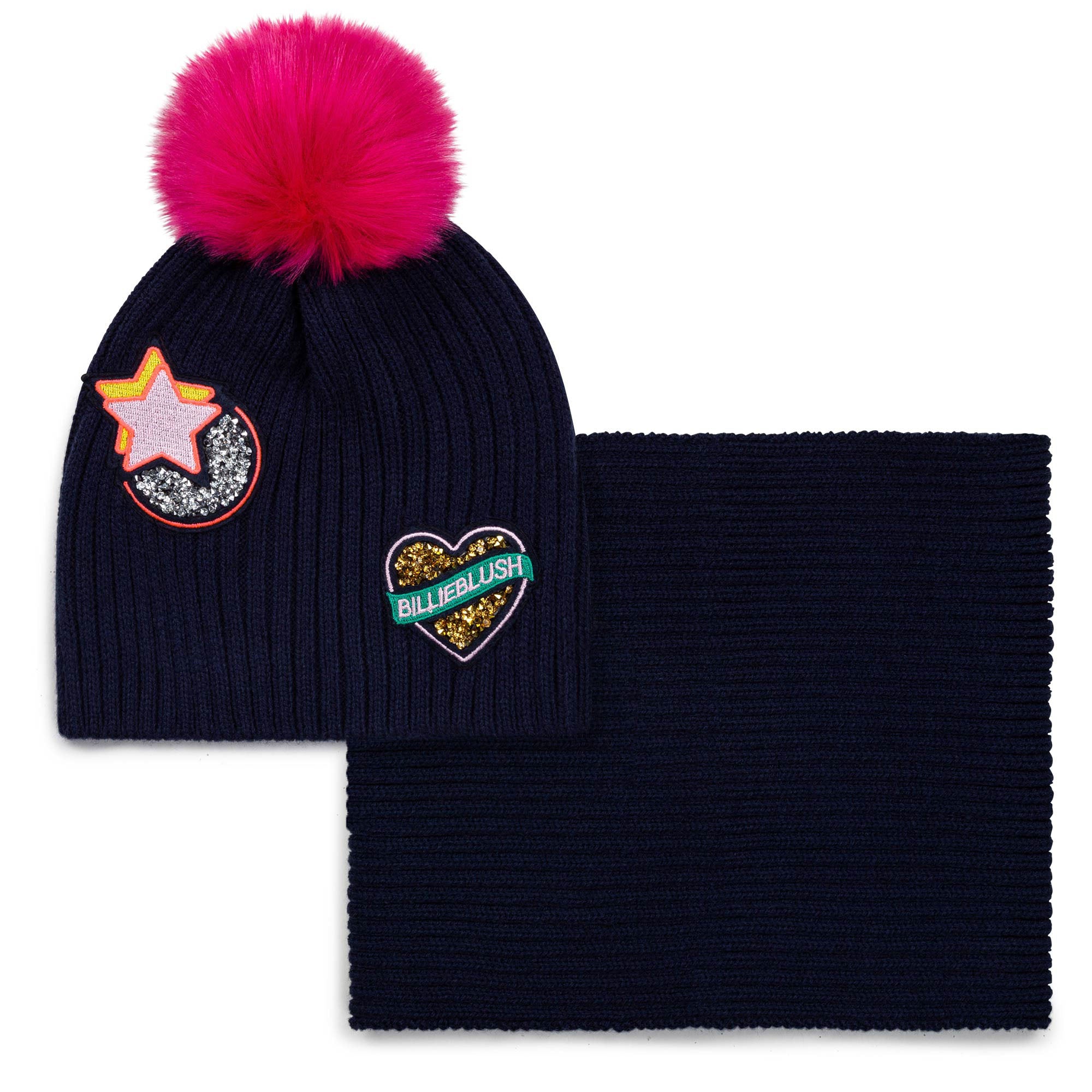 Girls Blue Hat & Scarf Set