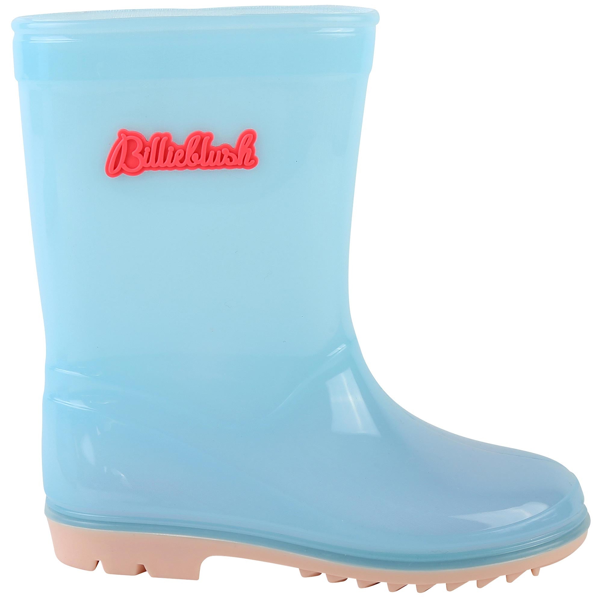 Girls Light Blue Logo Rainboots