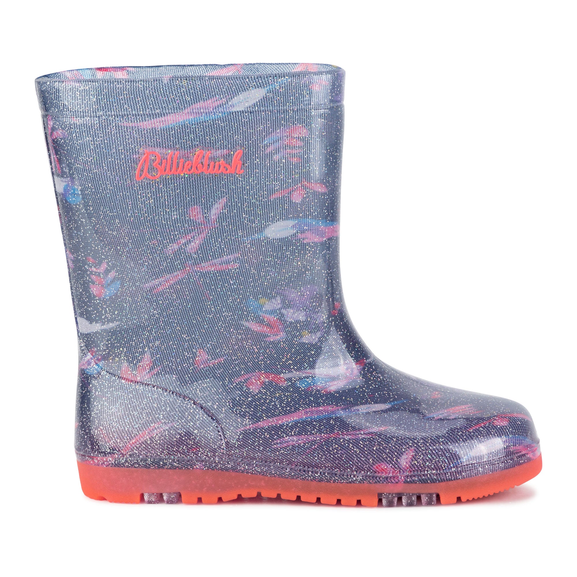 Girls Blue Printing Rain Shoes