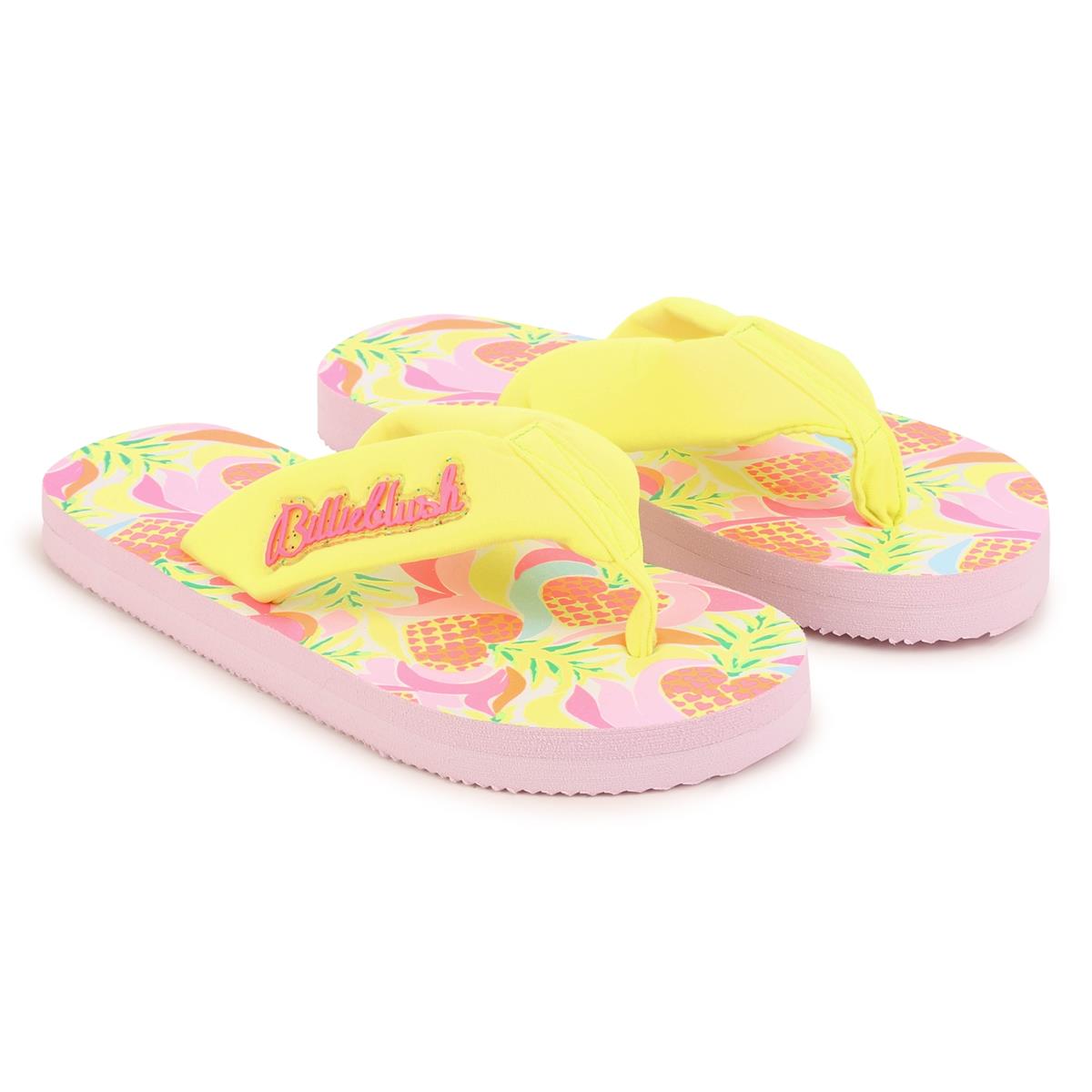 Girls Yellow Logo Sandals