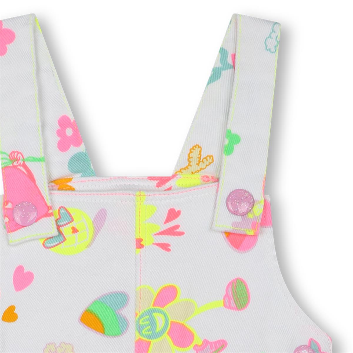 Baby Girls White Printed Jumpsuit