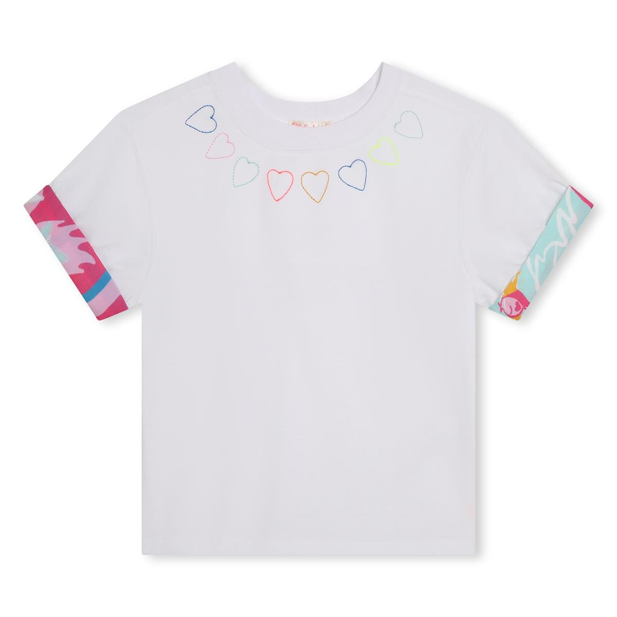 Girls White Cotton T-Shirt