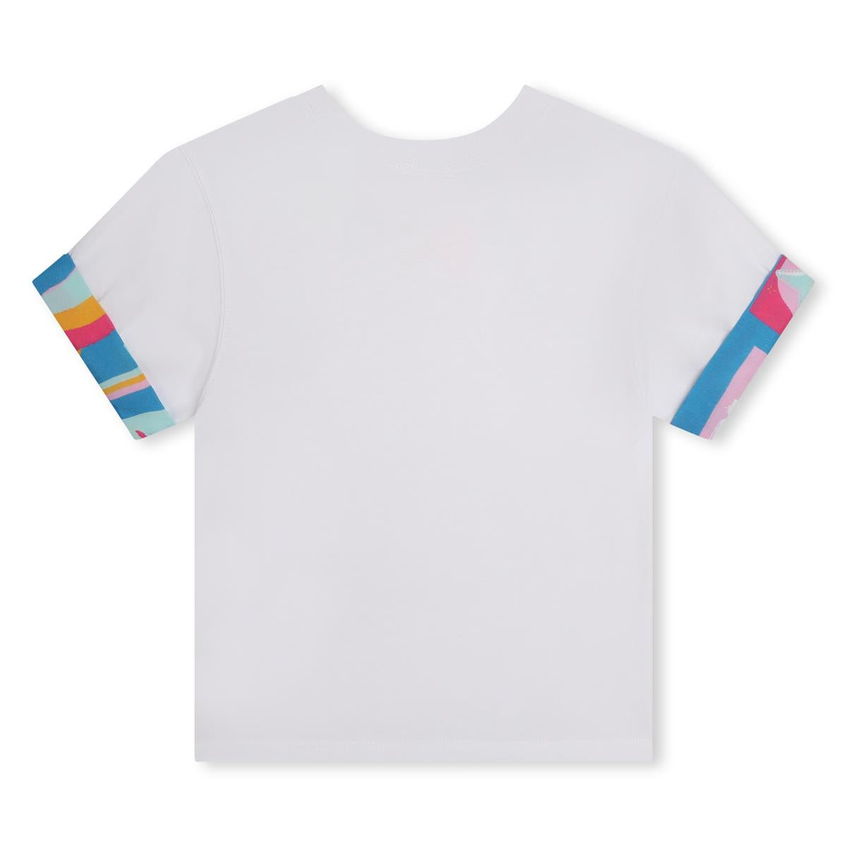 Girls White Cotton T-Shirt