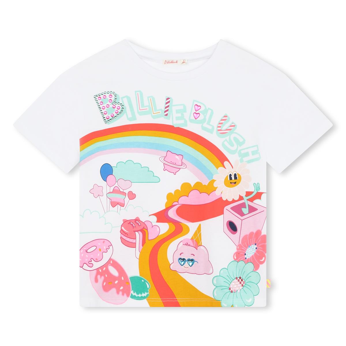 Girls White Cotton T-Shirt