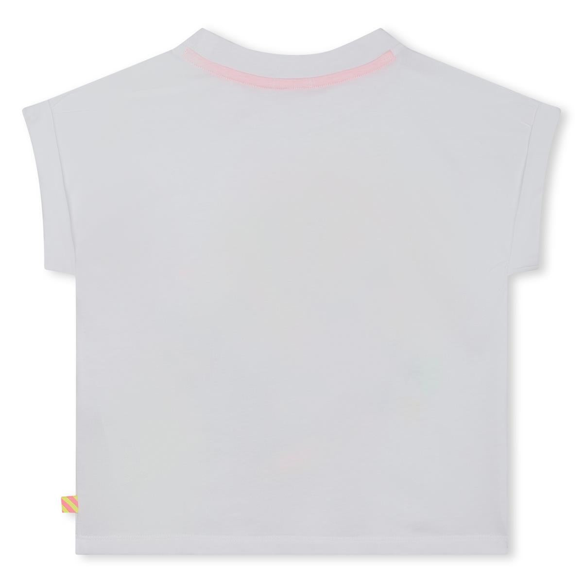Girls White Cotton T-Shirt