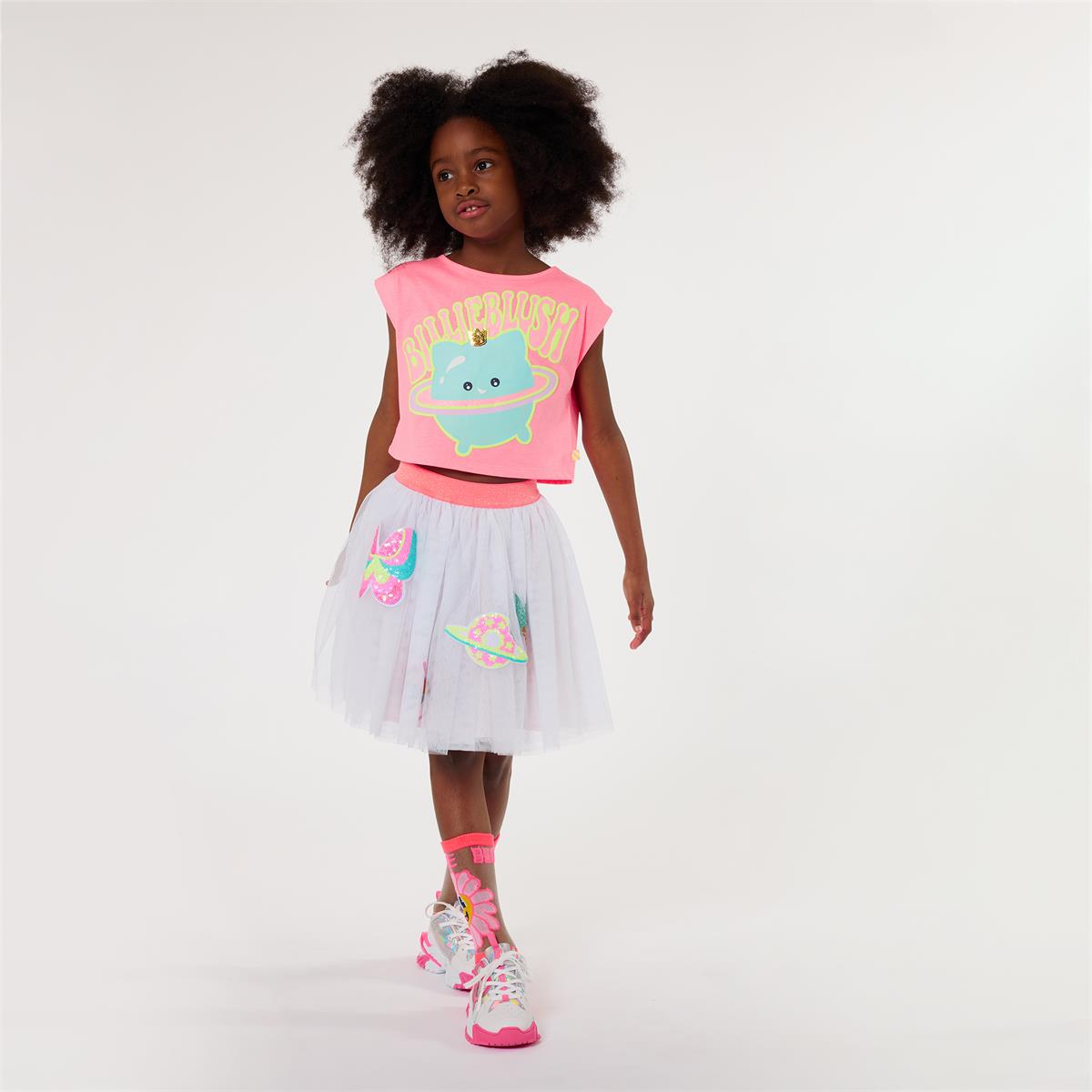 Girls Pink Printed T-Shirt