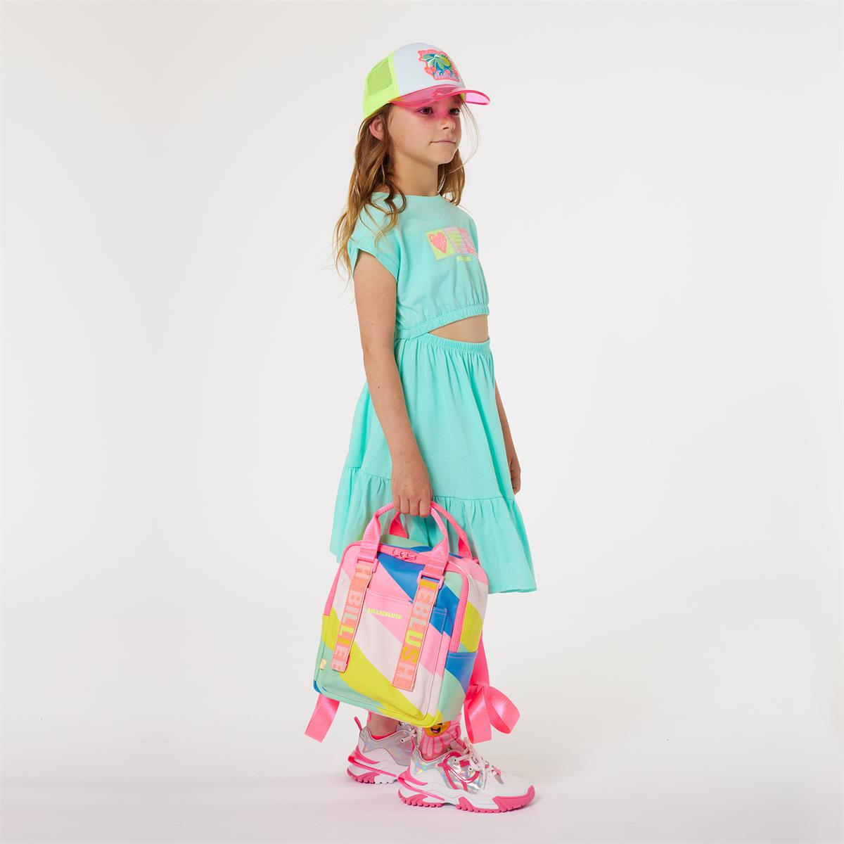 Girls Multicolor Logo Backpack(26x22x10cm)