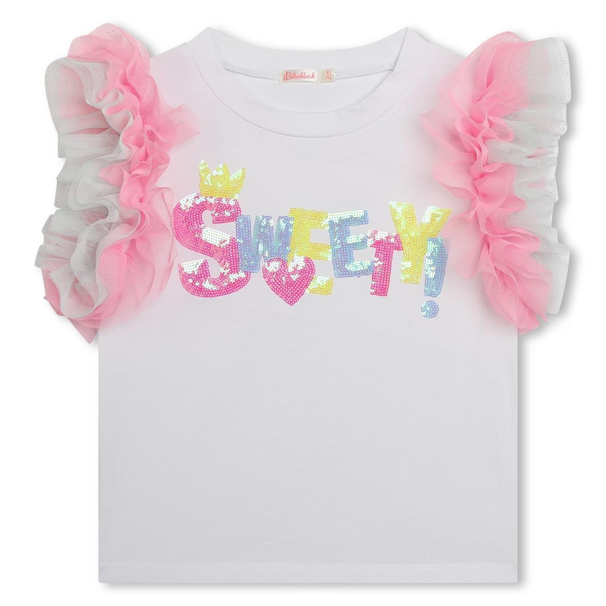 Girls White Cotton T-Shirt