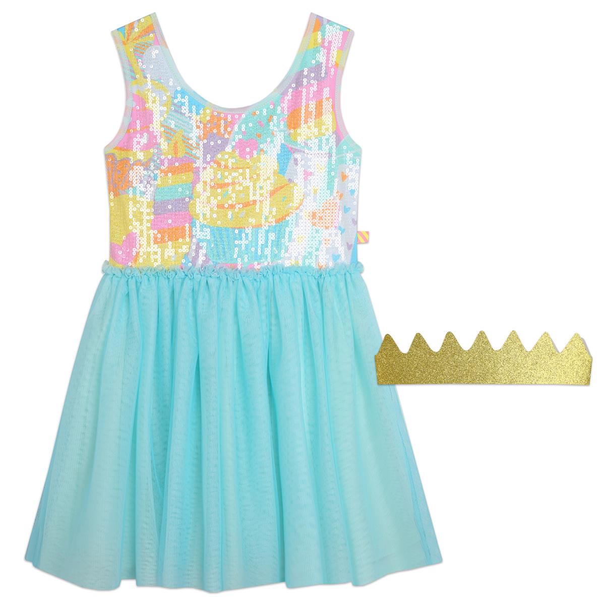 Girls Blue Sequin Dress