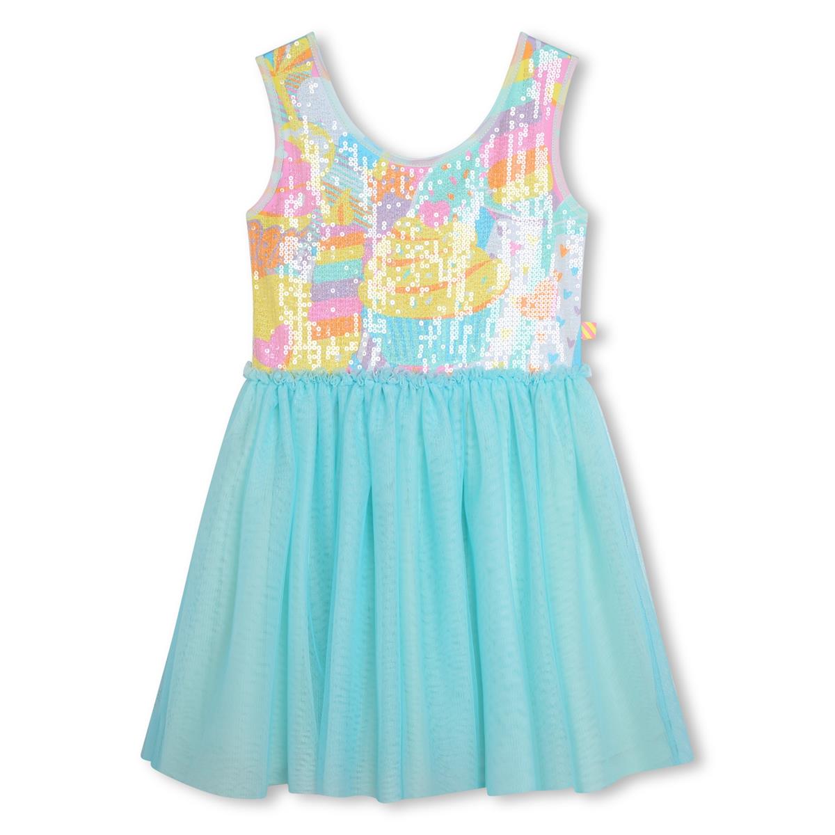 Girls Blue Sequin Dress