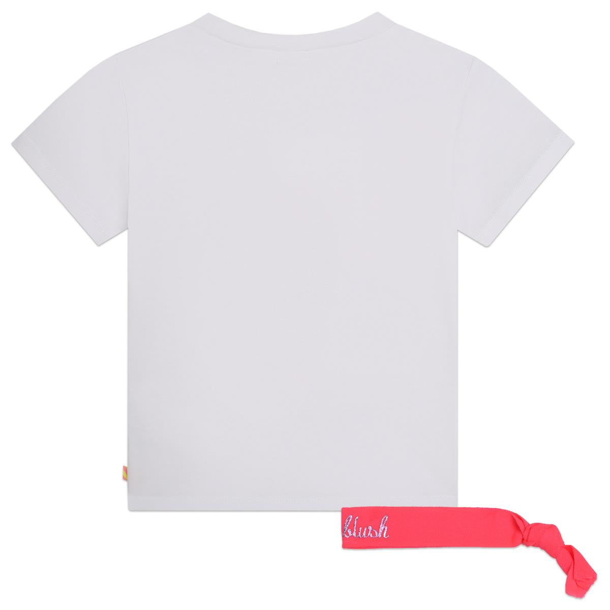 Girls White Cotton T-Shirt