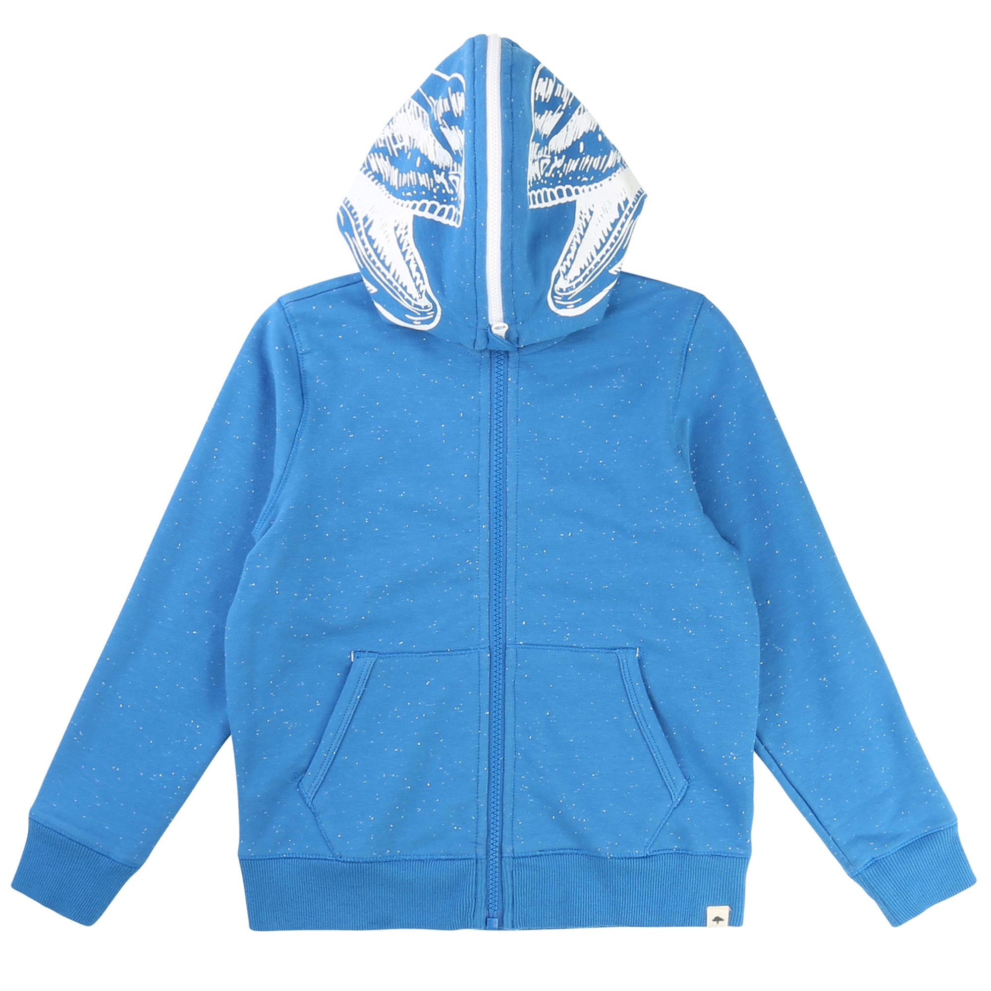 Boys Turquoise Blue Zip-Up Hooded Top