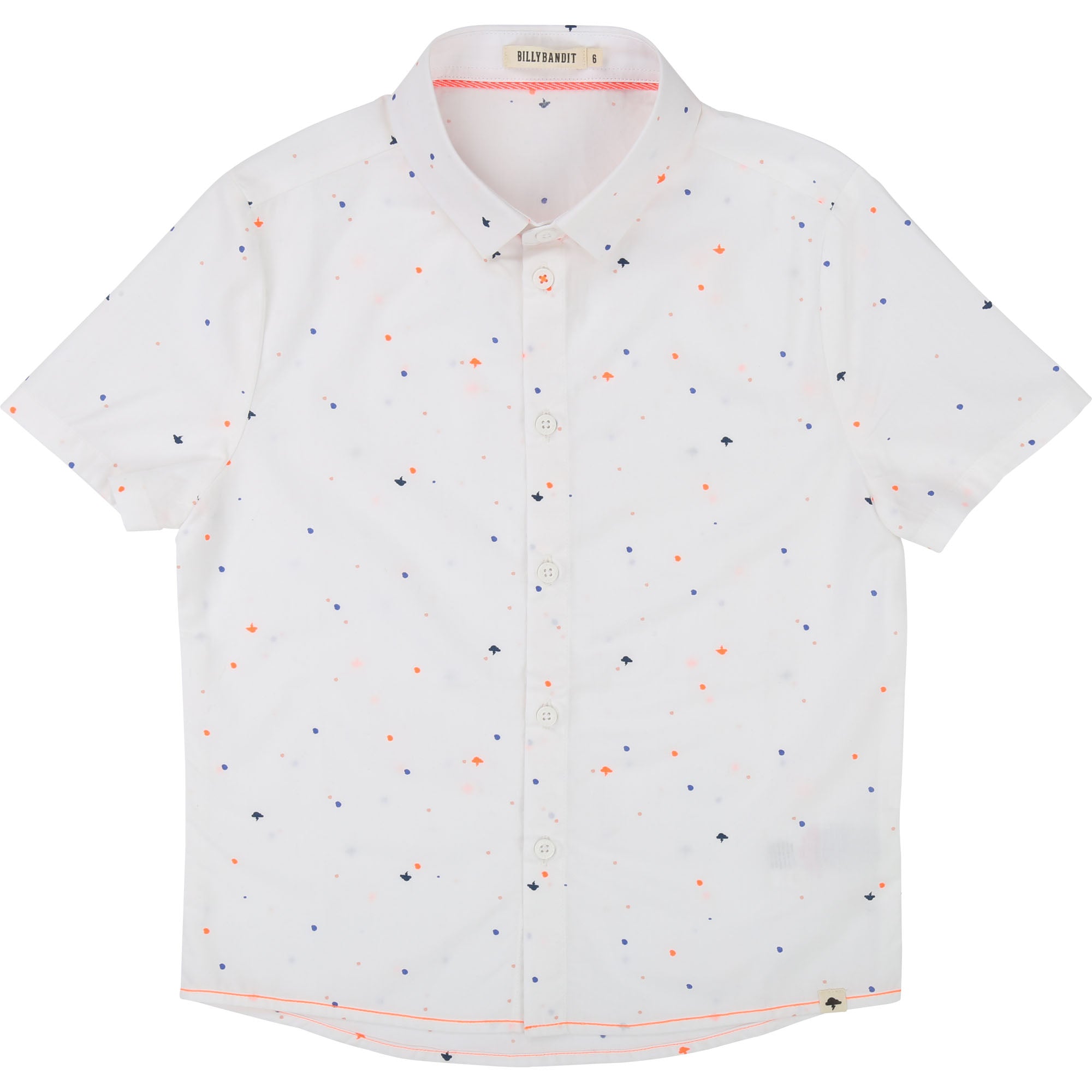 Boys White & Chromatic Cotton Shirt