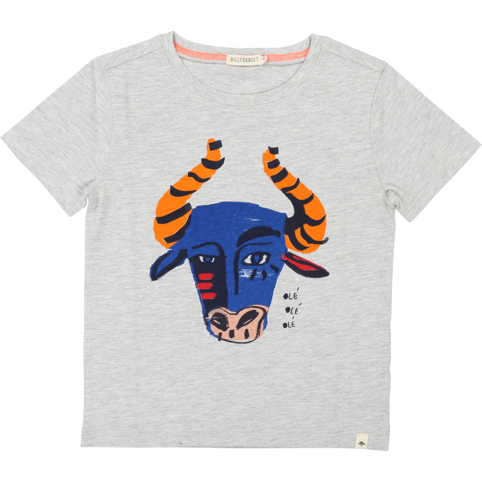 Boys Grey Printed Cotton T-shirt
