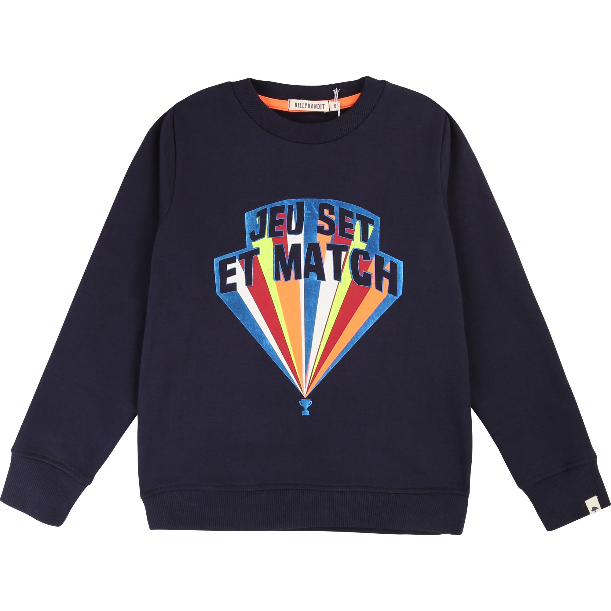 Boys Navy Logo Cotton Sweater