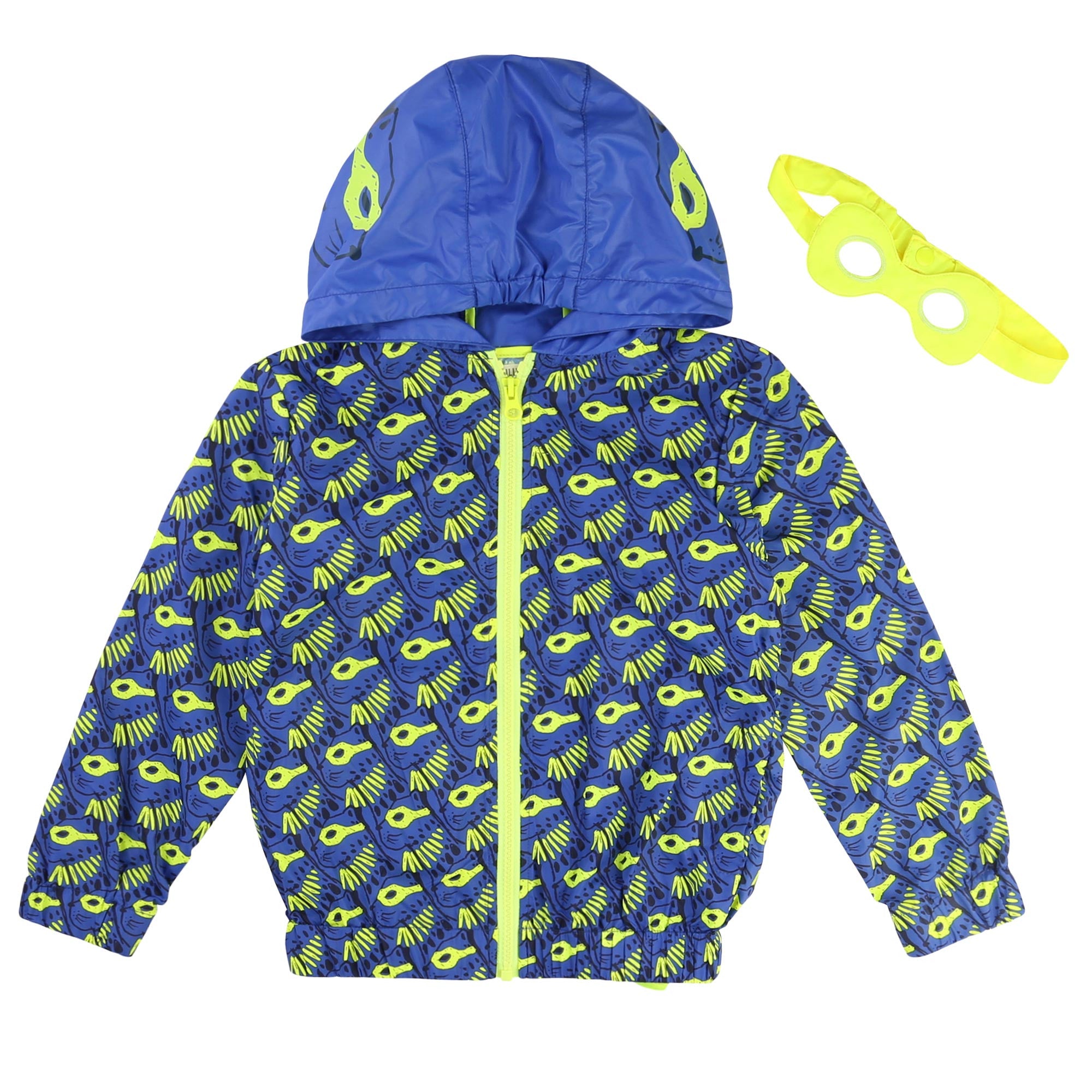 Boys Blue Leopard Jacket with Yellow Mask