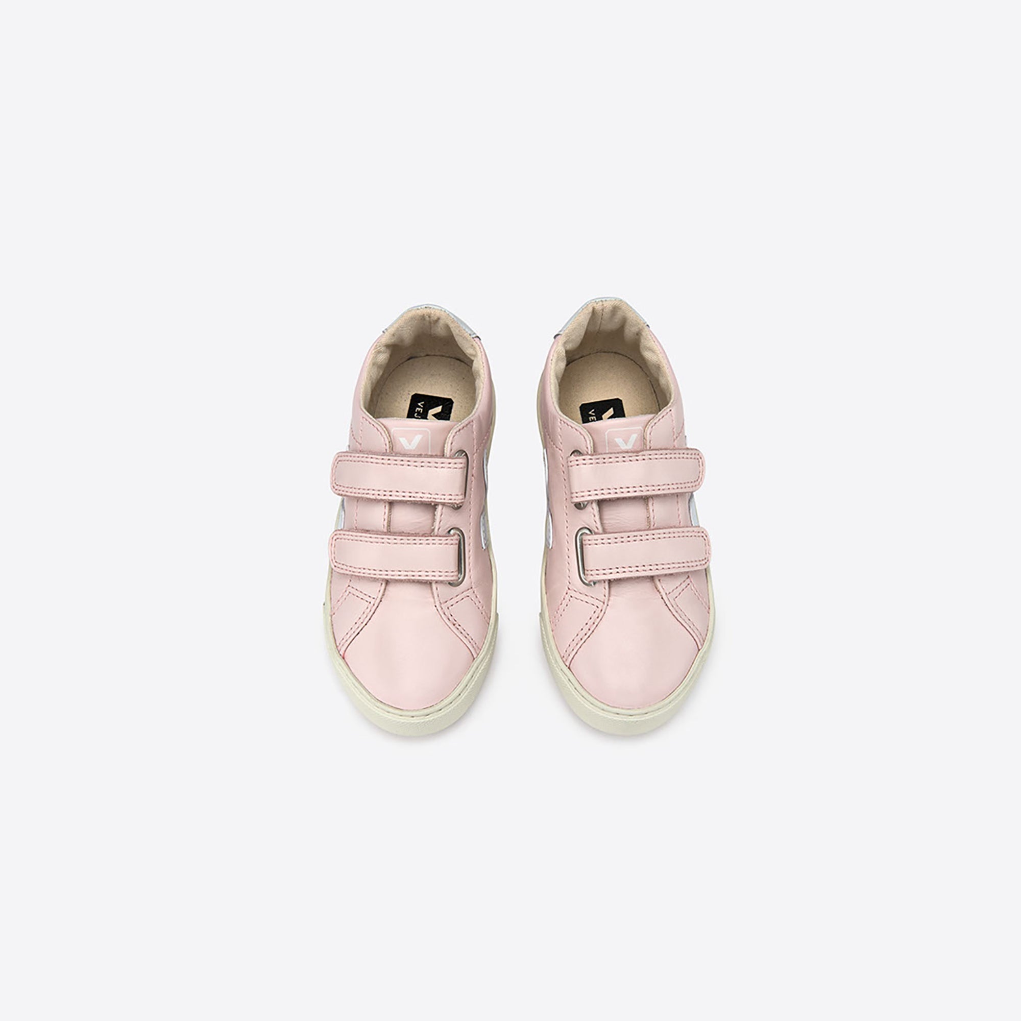Baby Girls Pink & White "V" Shoes