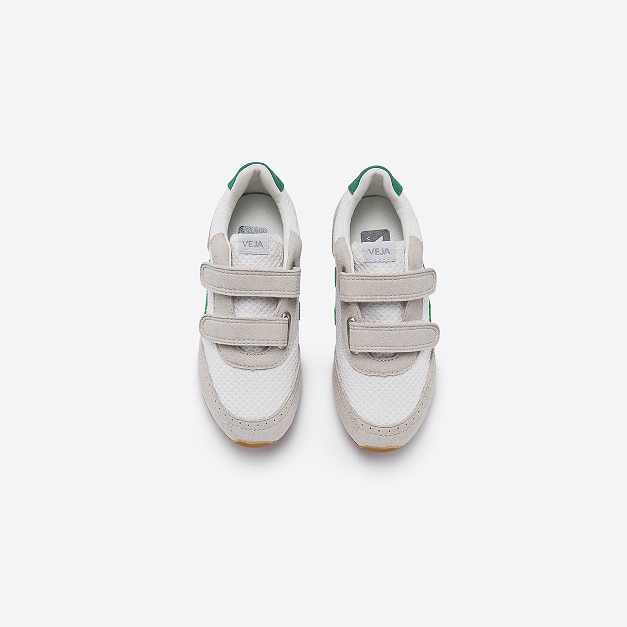 Boys White & Green "V" Shoes
