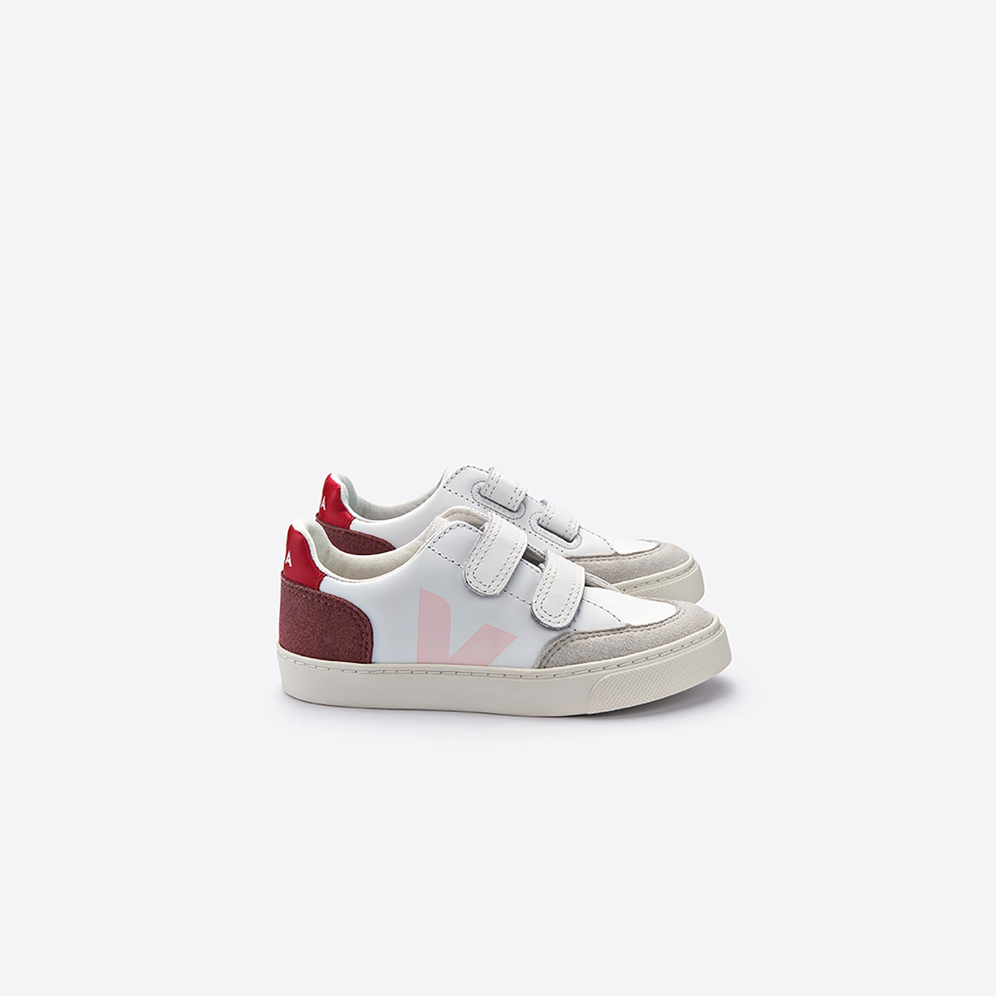Girls White & Pink "V" Shoes