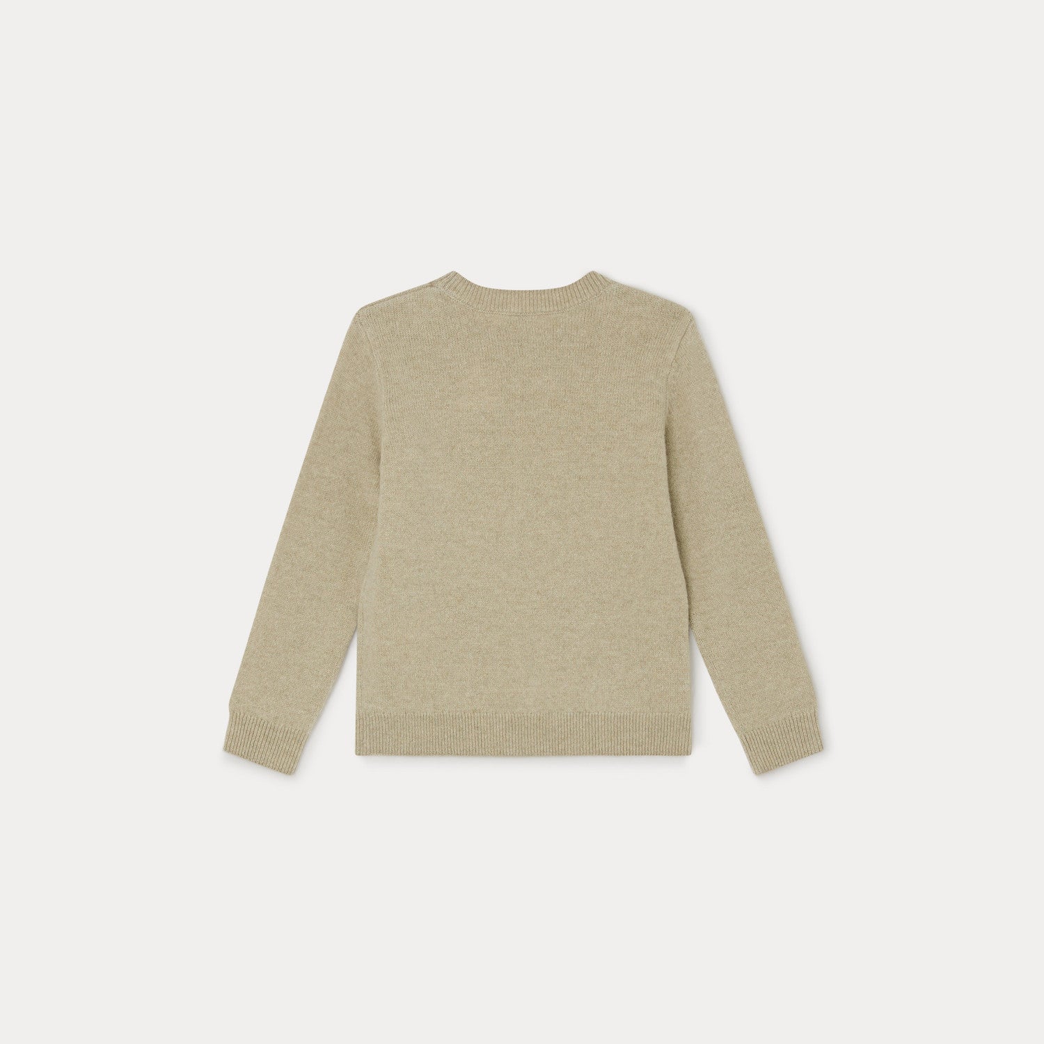 Boys Khaki Logo Wool Sweater