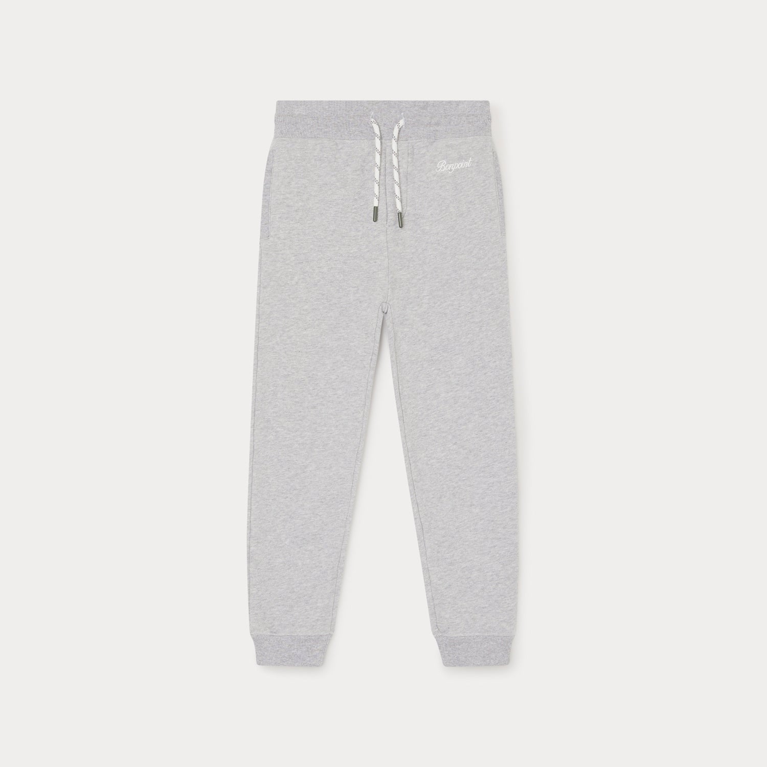 Boys Grey Logo Cotton Trousers
