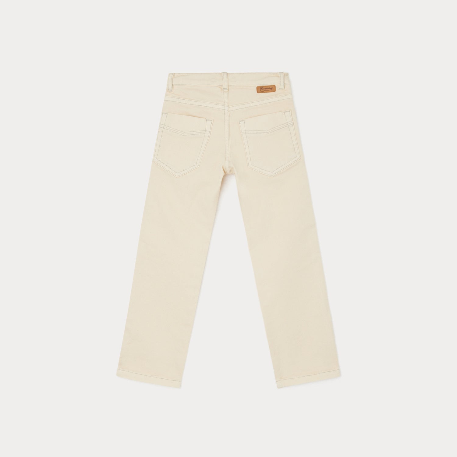 Boys White Cotton Trousers
