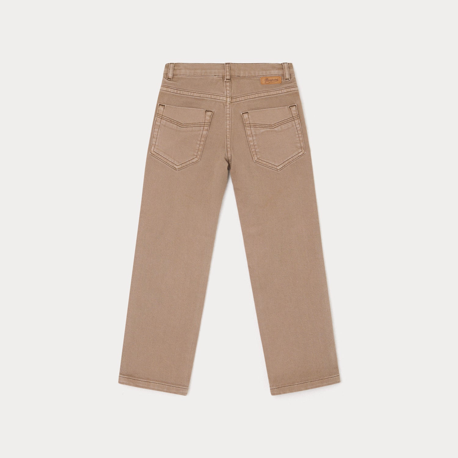 Boys Camel Cotton Trousers